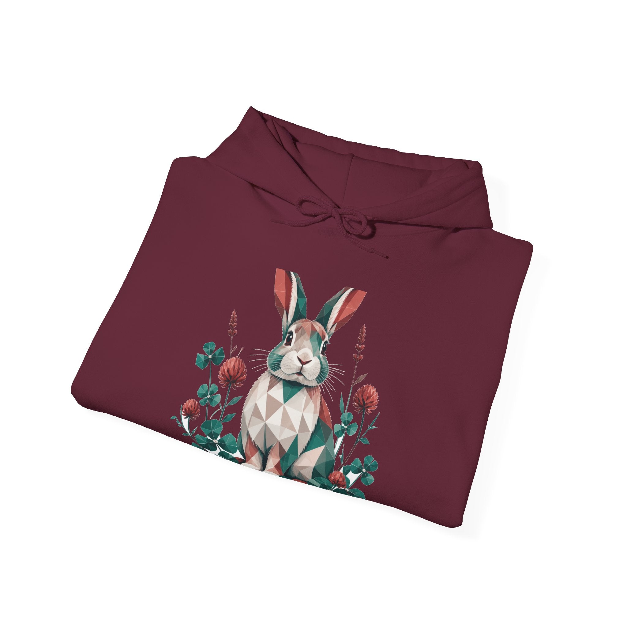 Matching Couple Sweatshirt - Fox & Rabbit Matching Couple Hooded Sweatshirt Geometric Art His Hers Couple Gift - Design B
