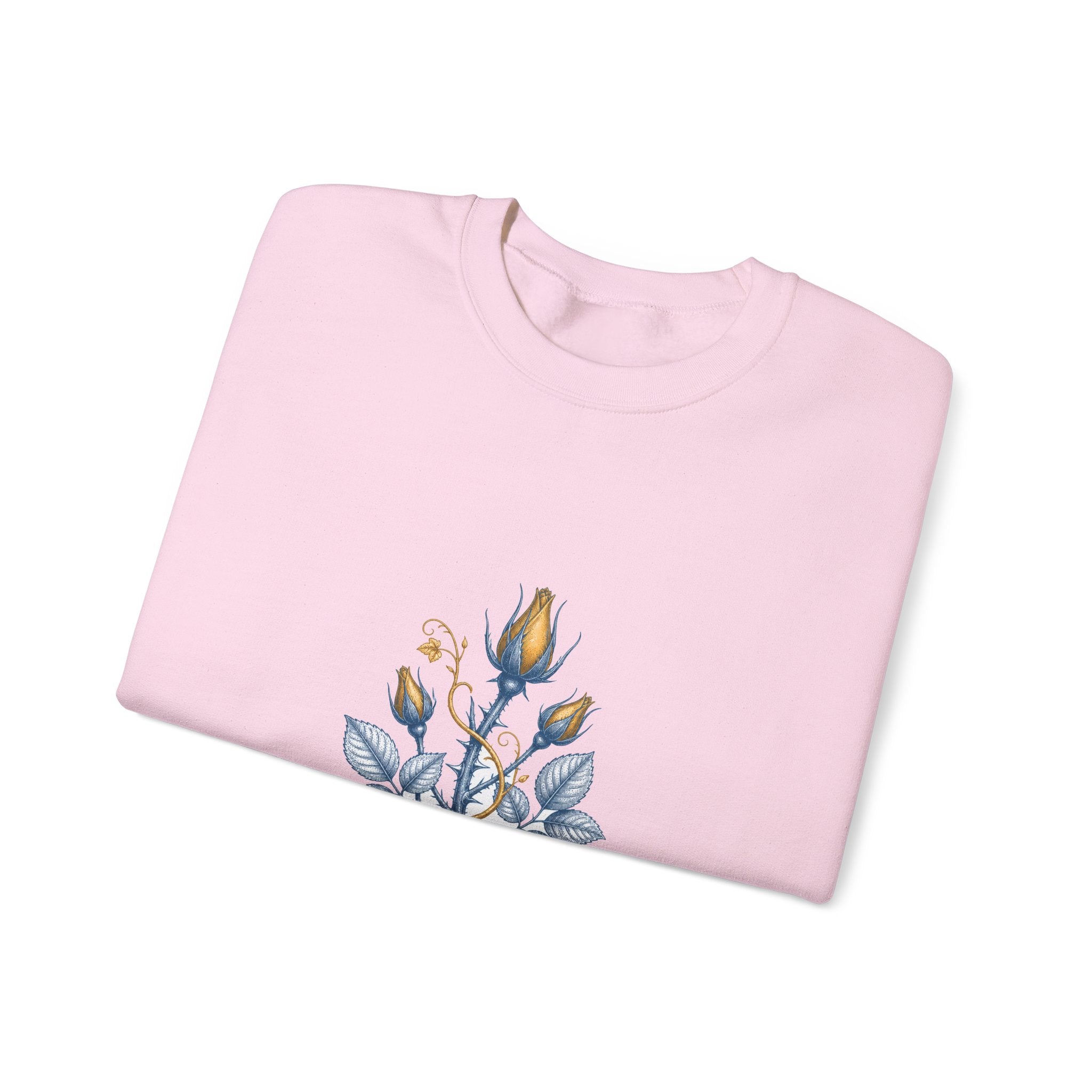 Matching Couple Sweatshirt - Rose & Thorn Matching Couple Premium Fleece Sweatshirt Vintage Art His Hers Honeymoon Gift - Design B