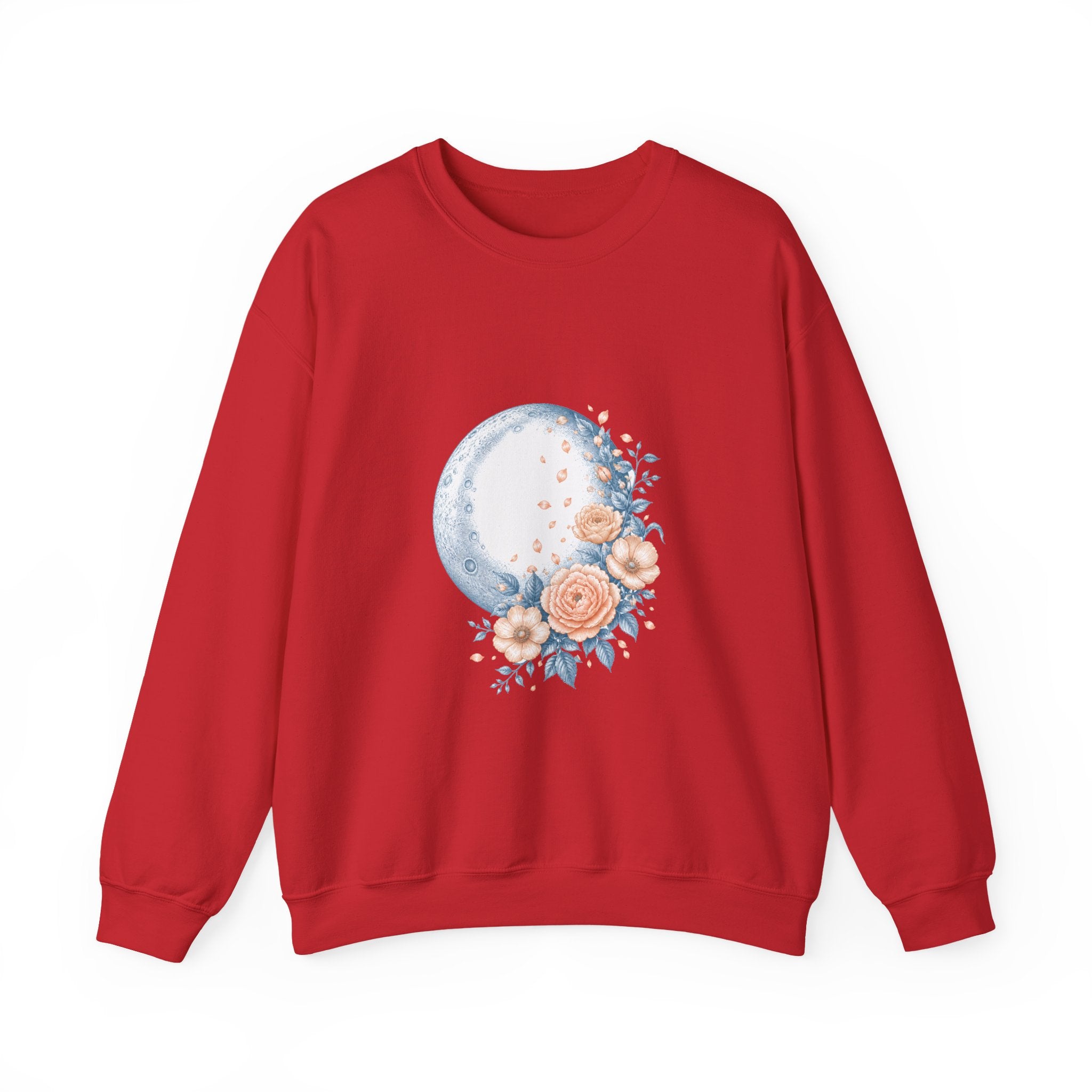 Matching Couple Sweatshirt - Waxing & Waning Moon Matching Couple Crewneck Sweatshirt Vintage Art His Hers Wedding Gift - Design B