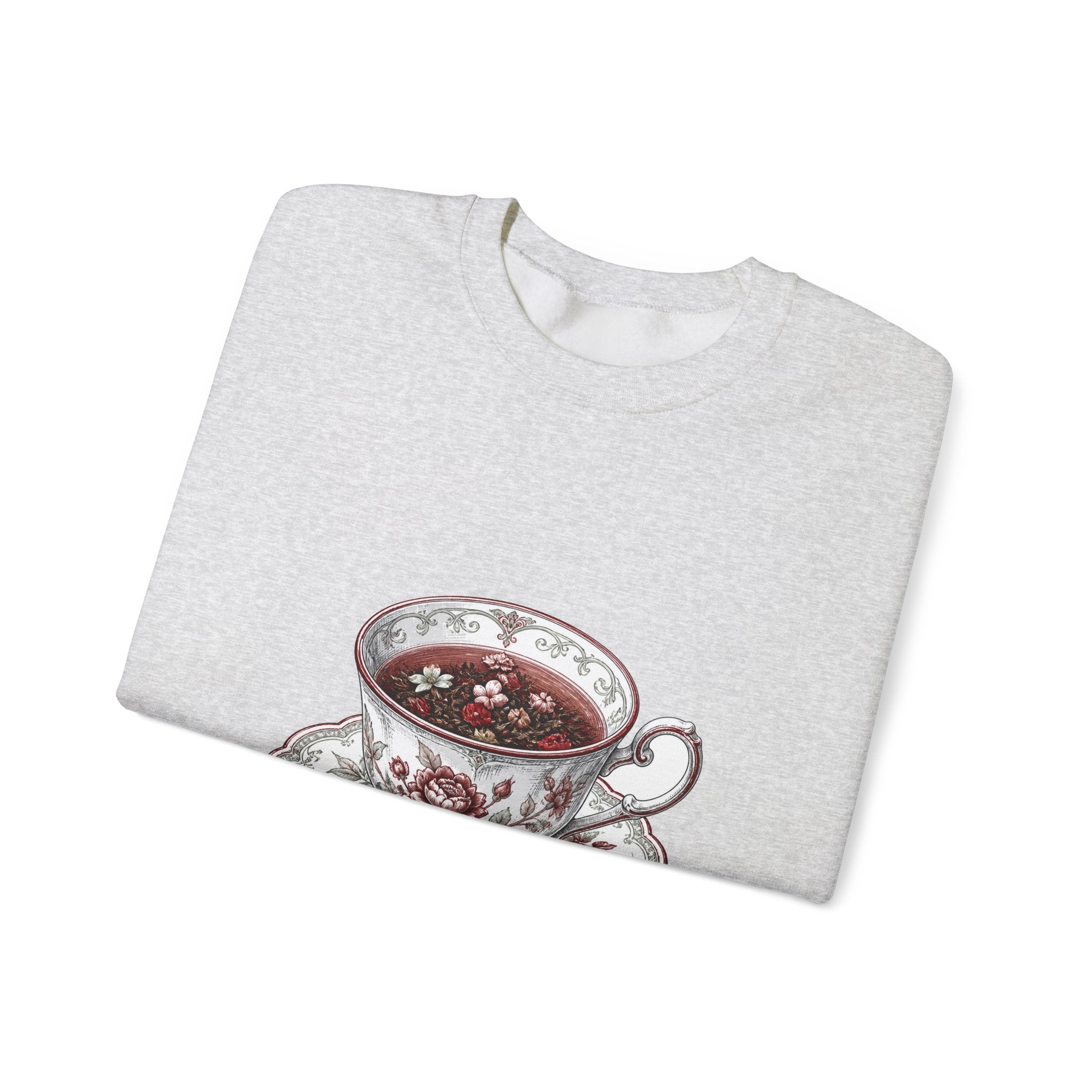 Matching Couple Sweatshirt - Coffee & Tea Matching Couple Premium Fleece Sweatshirt Hand-Drawn Art His Hers Anniversary Gift - Design B