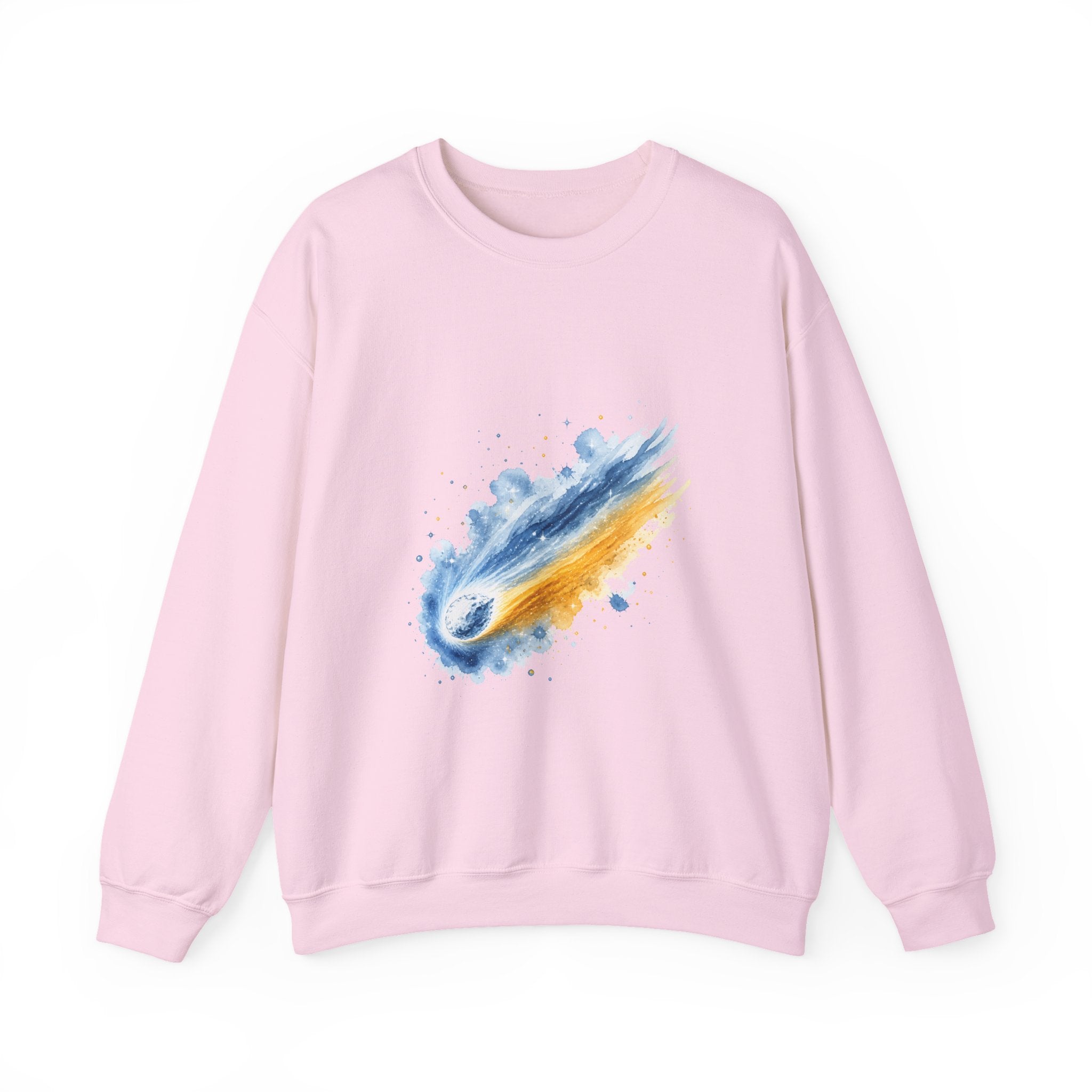 Matching Couple Sweatshirt - Comet & Asteroid Matching Couple Crewneck Sweatshirt Watercolor Art His Hers Engagement Gift - Design A