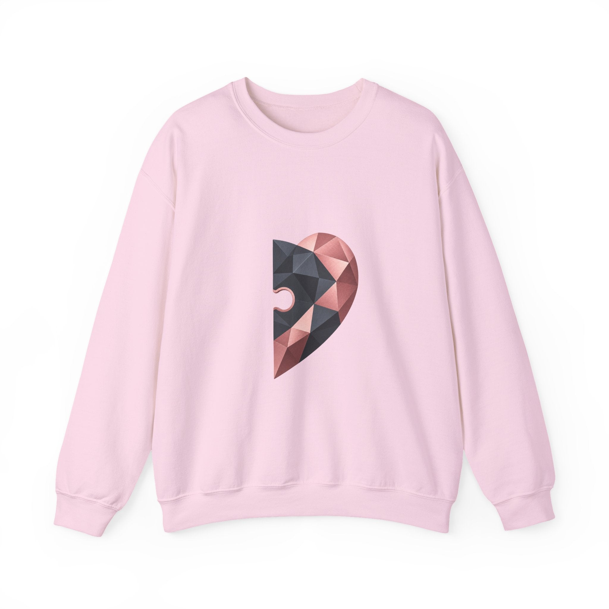 Matching Couple Sweatshirt - Puzzle Pieces Matching Couple Comfort Colors Crew Geometric Art His Hers Love Gift - Design B
