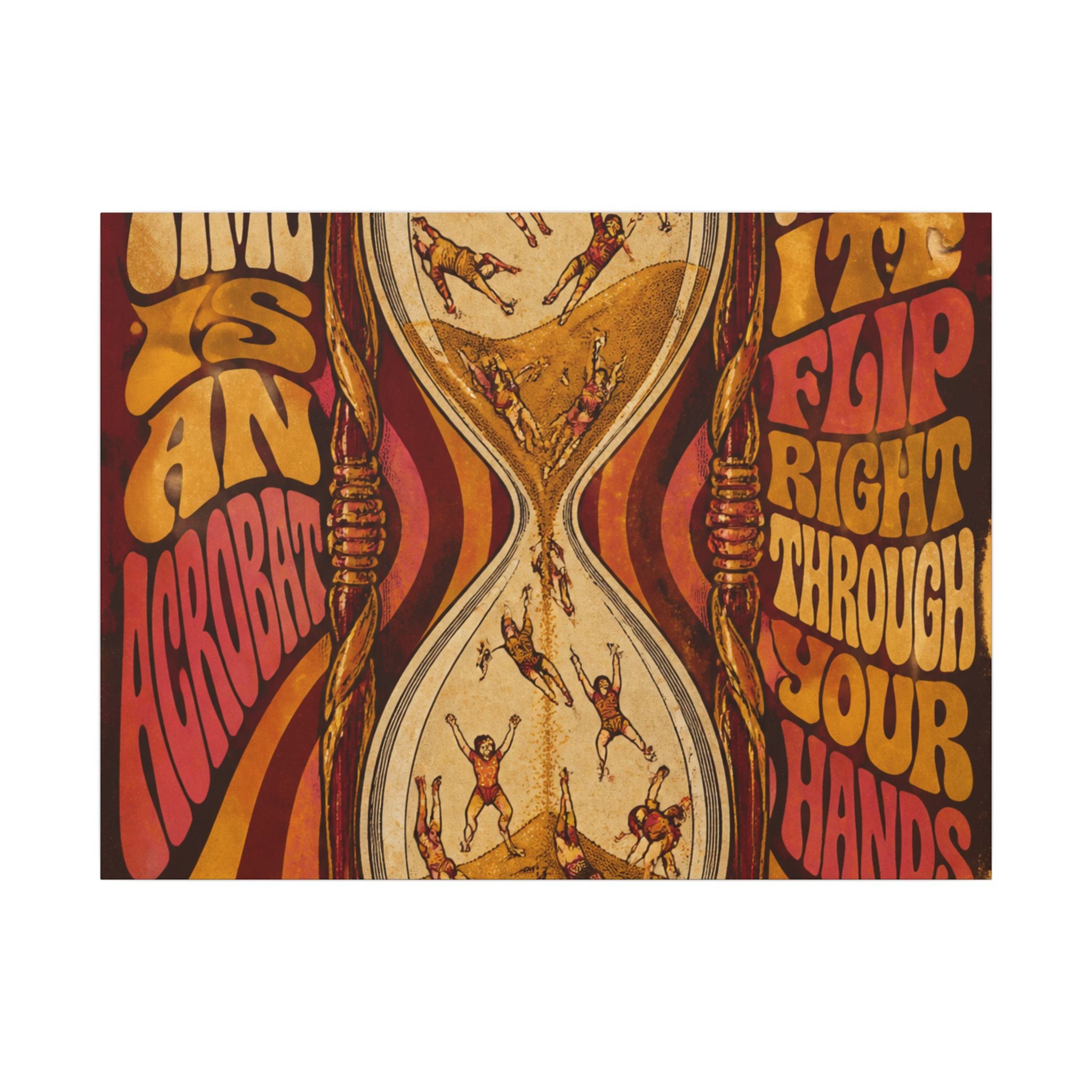 Hourglass Acrobats Wall Art Canvas 16×20 Psychedelic Cafe Decor Maximalist Print
