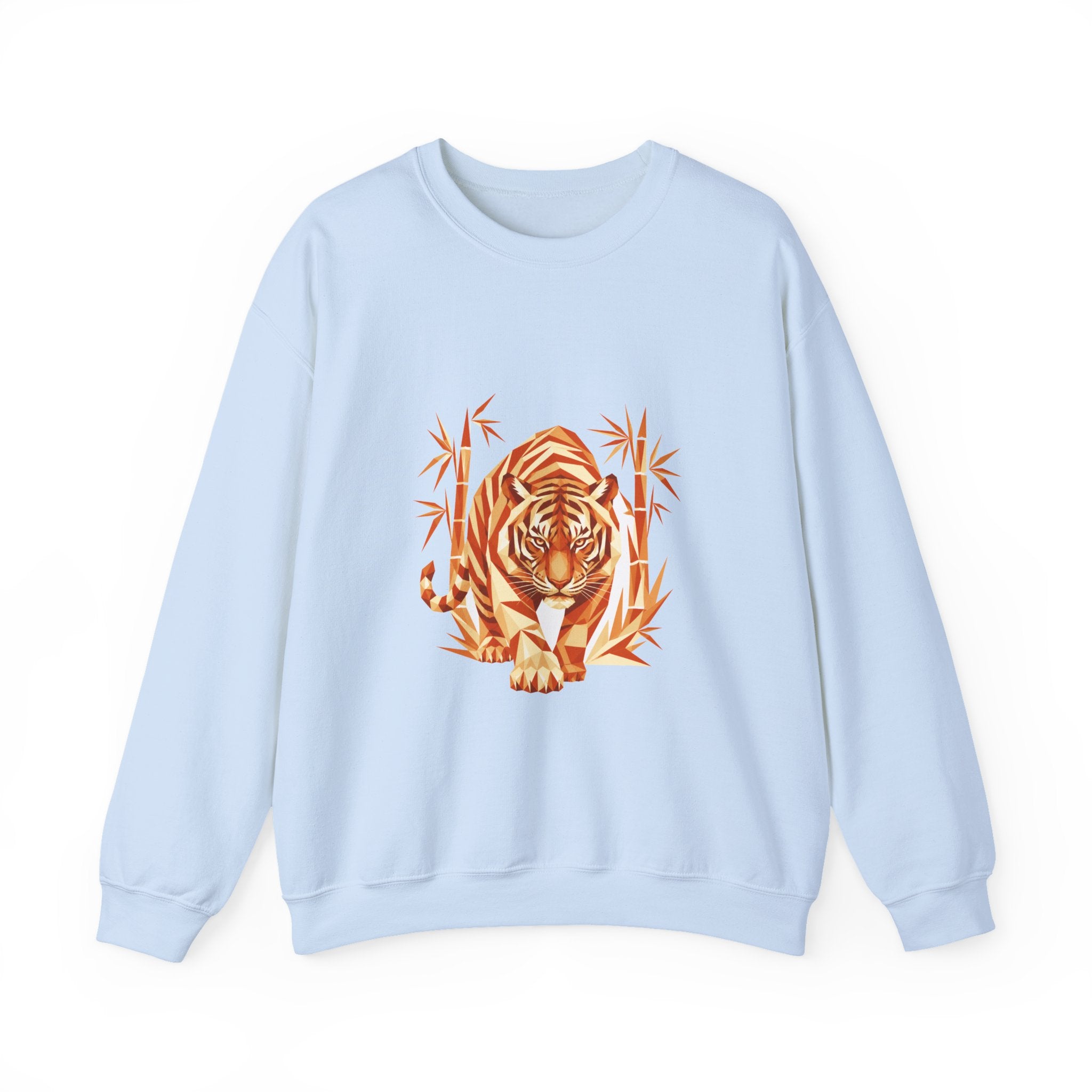 Matching Couple Sweatshirt - Tiger & Crane Matching Couple Premium Fleece Sweatshirt Geometric Art His Hers Love Gift - Design A