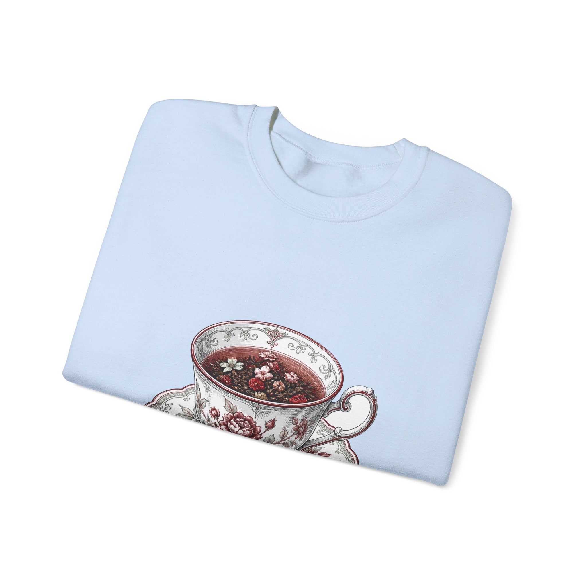 Matching Couple Sweatshirt - Coffee & Tea Matching Couple Premium Fleece Sweatshirt Hand-Drawn Art His Hers Anniversary Gift - Design B