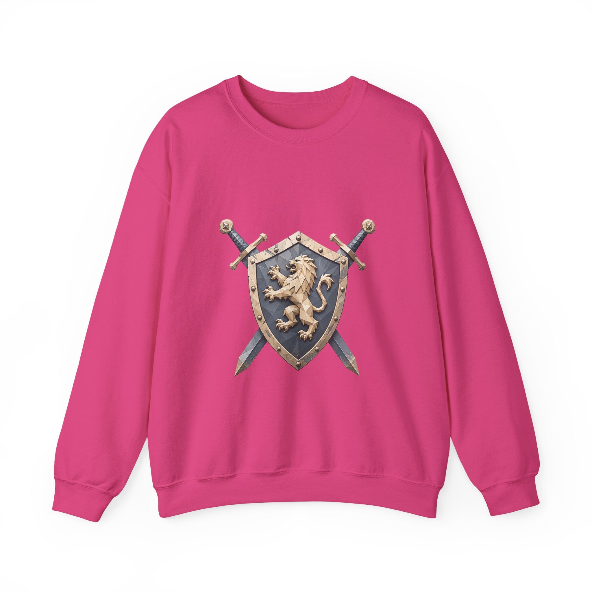 Matching Couple Sweatshirt - Crown & Shield Matching Couple Crewneck Sweatshirt Geometric Art His Hers Couple Gift - Design B
