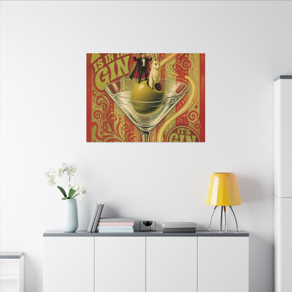 Martini Magician Wall Art Canvas 24×36 Psychedelic Dining Room Decor Maximalist Print