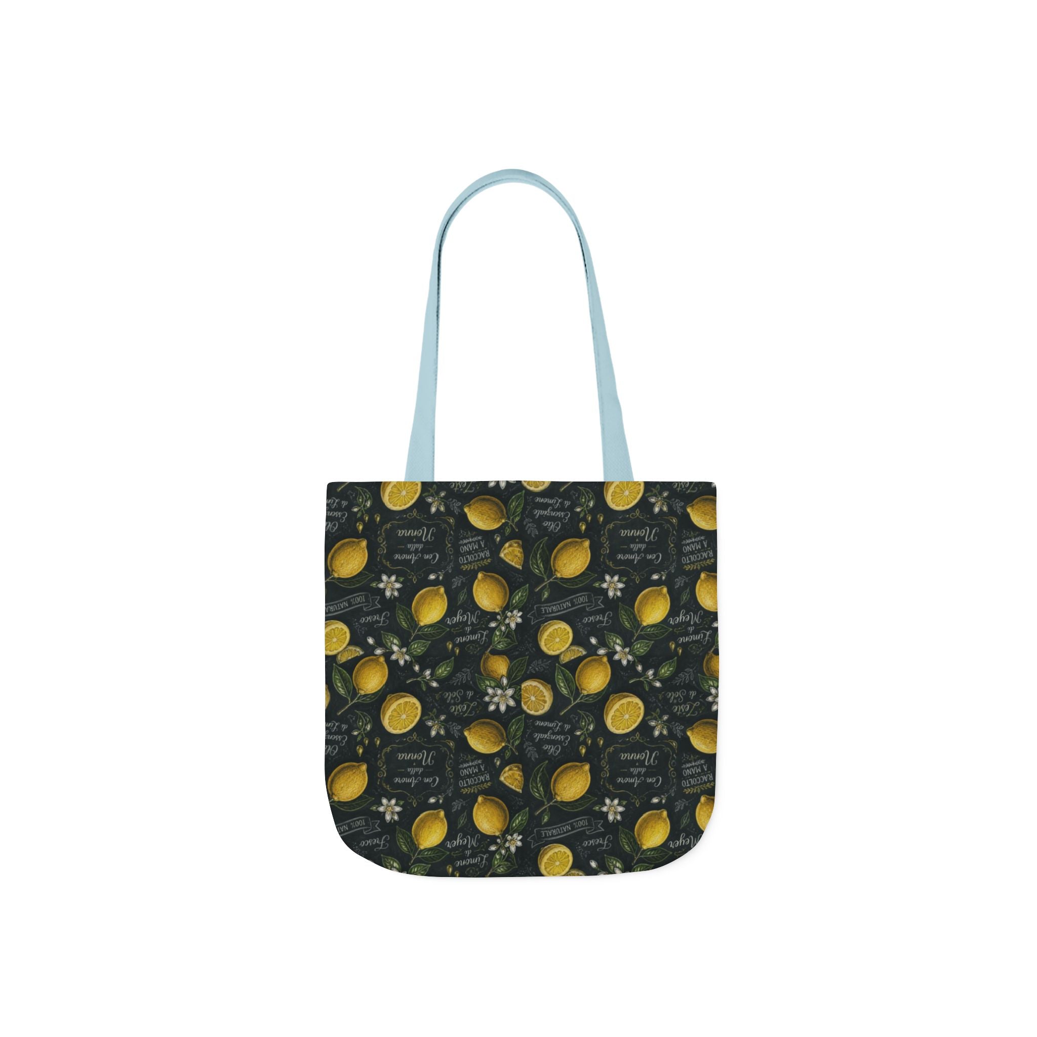 Meyer Lemons Canvas Tote Bag Mediterranean Kitchen Chalk Art Design Italian Cottagecore Gift