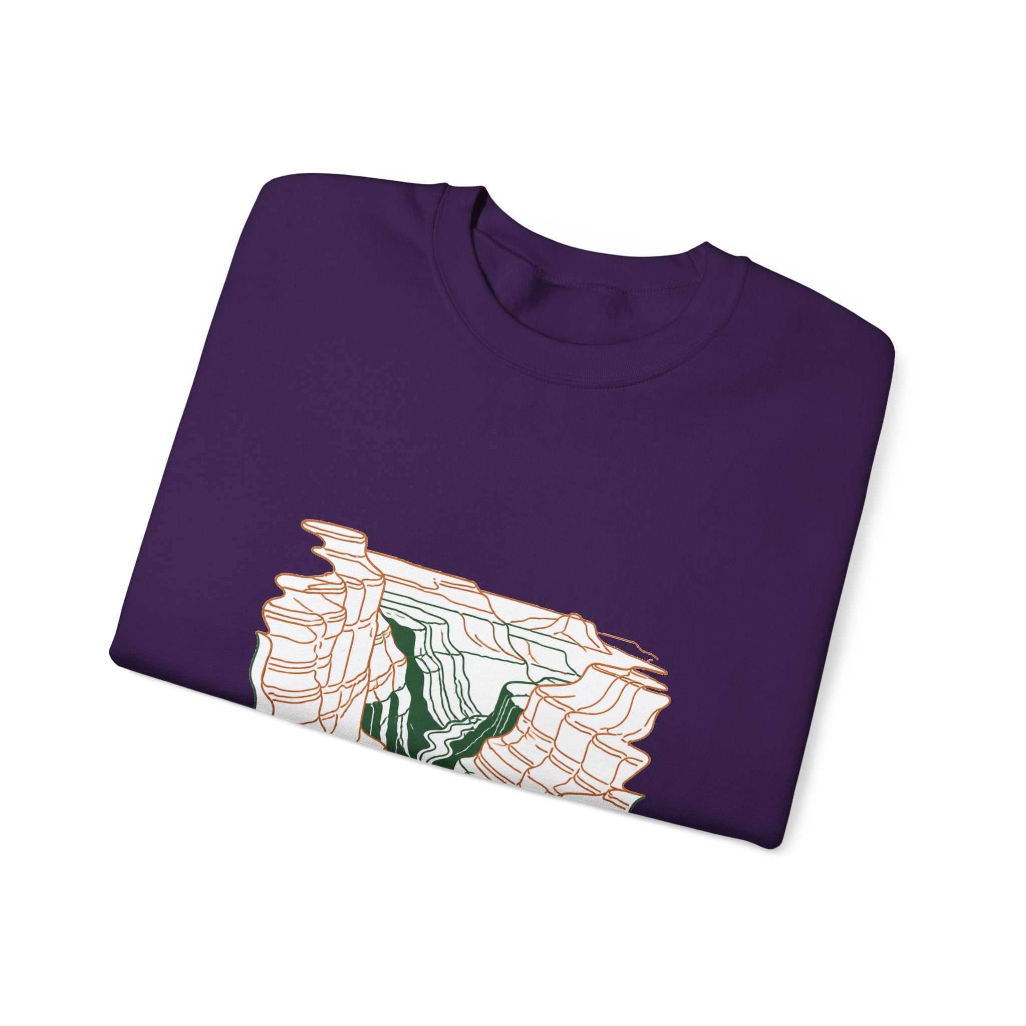 Matching Couple Sweatshirt - Lavender Fields & Canyon Matching Couple Premium Fleece Sweatshirt Minimalist Art His Hers Christmas Gift - Design B