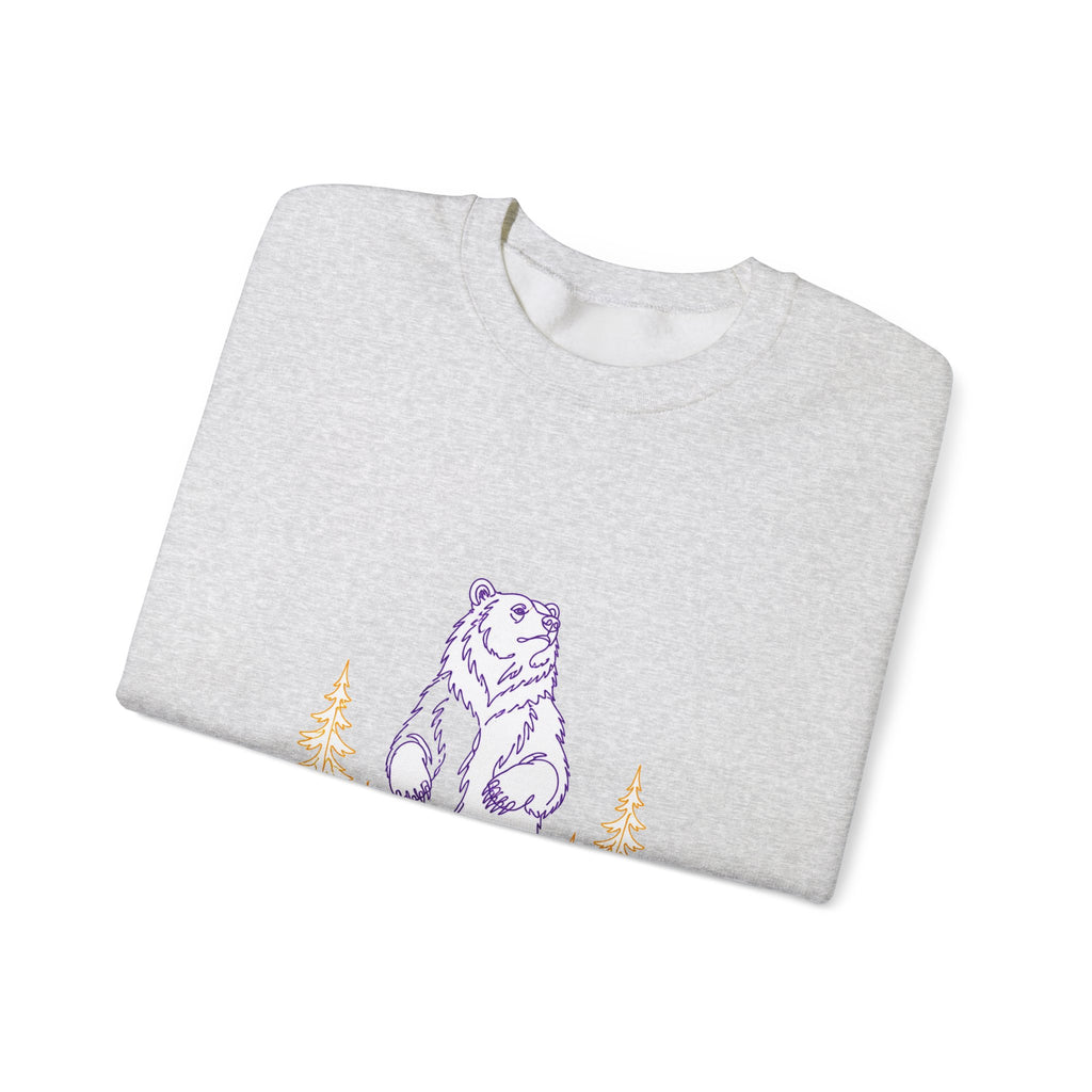 Matching Couple Sweatshirt - Bear & Deer Matching Couple Crewneck Sweatshirt Minimalist Art His Hers Valentine Gift - Design A