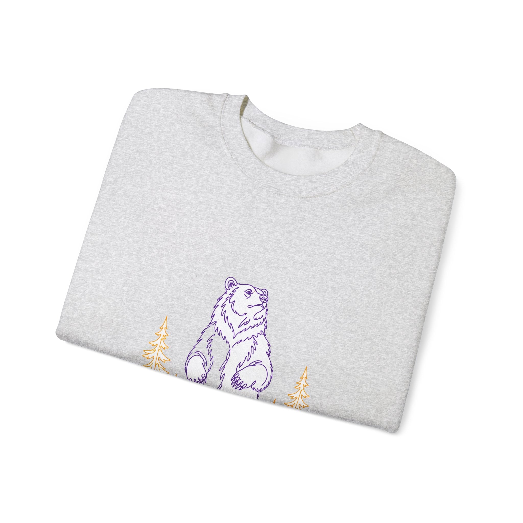 Matching Couple Sweatshirt - Bear & Deer Matching Couple Crewneck Sweatshirt Minimalist Art His Hers Valentine Gift - Design A