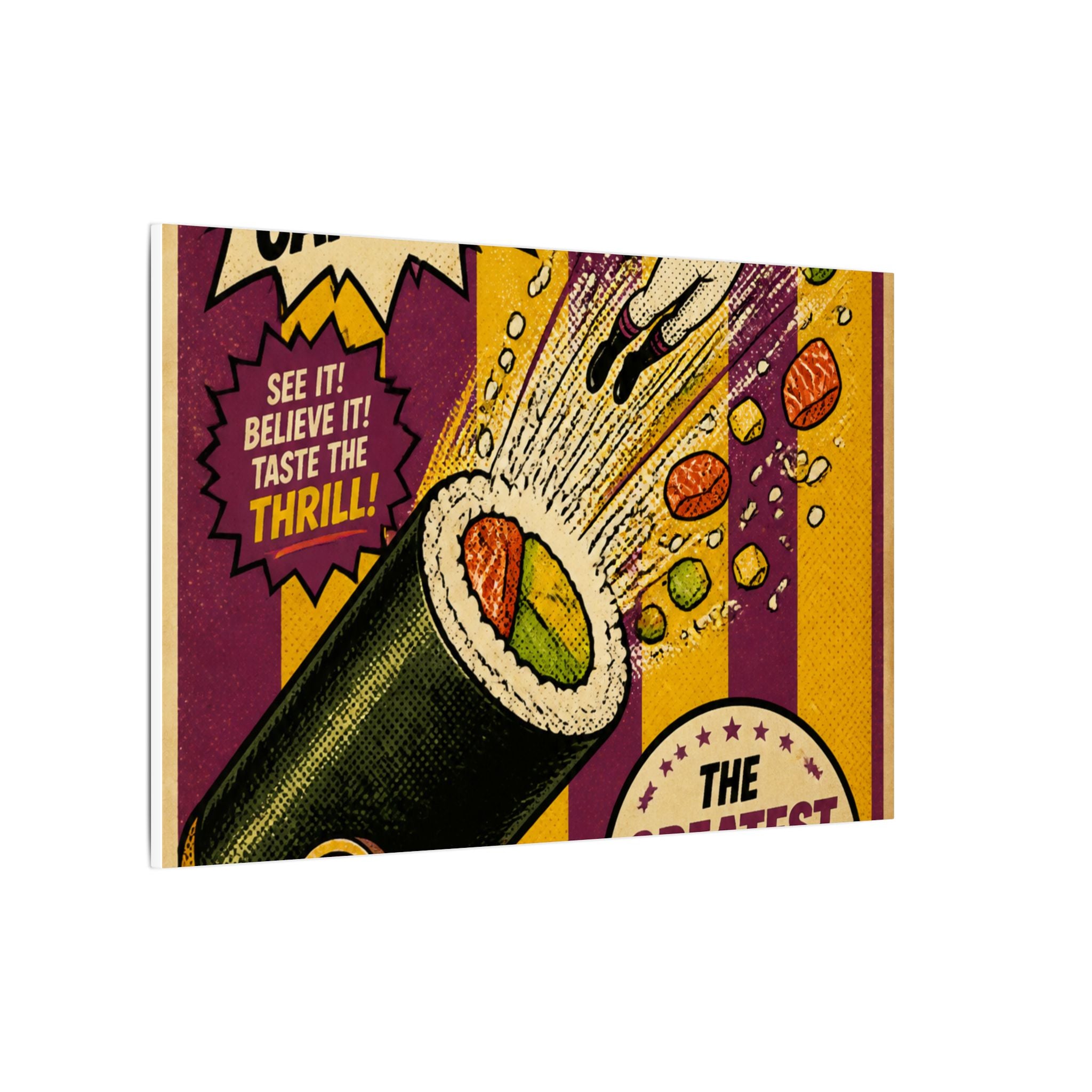 Sushi Roll Cannon Wall Art Canvas 24×36 Pop Art Restaurant Decor Maximalist Print