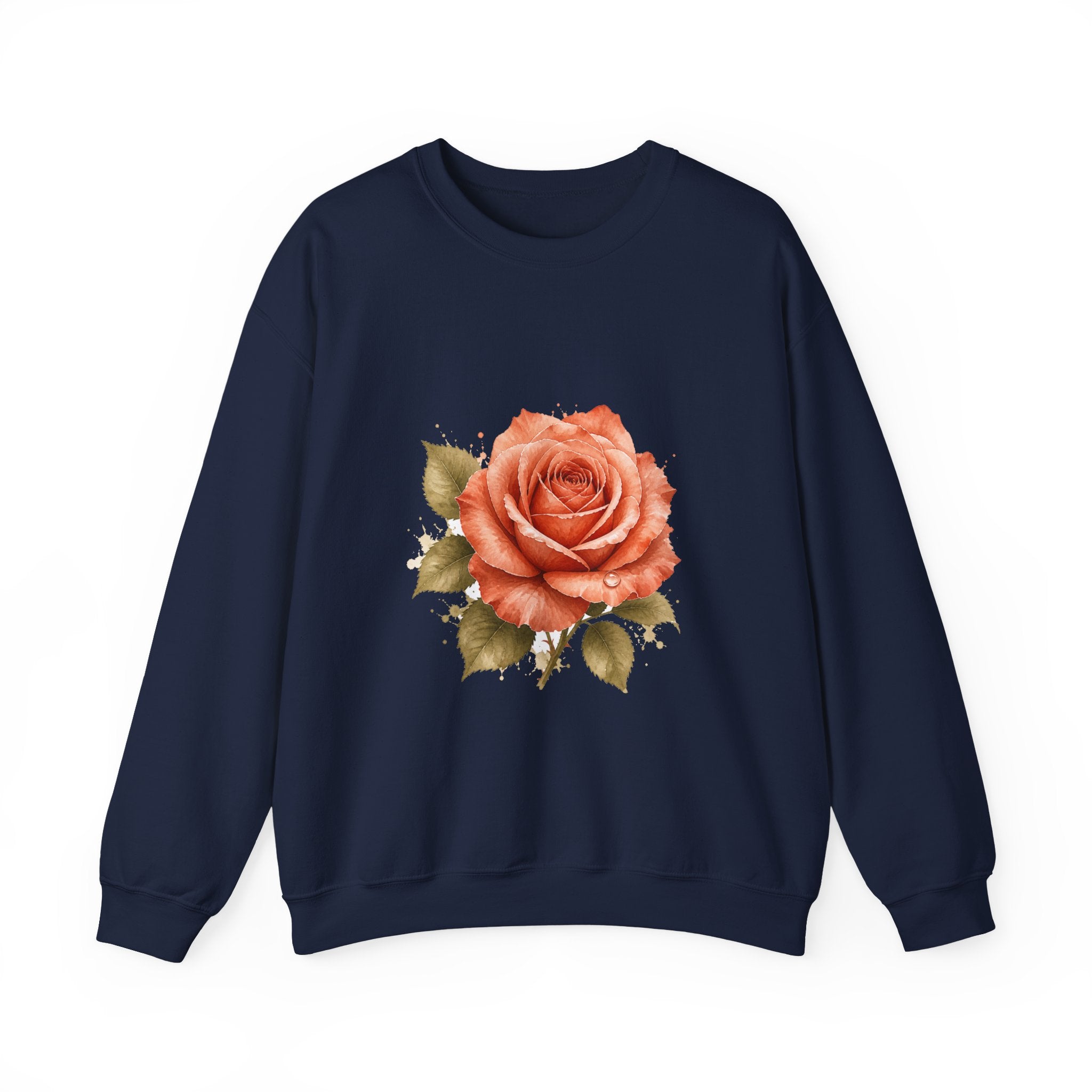 Matching Couple Sweatshirt - Rose & Thorn Matching Couple Premium Fleece Sweatshirt Watercolor Art His Hers Birthday Gift - Design A