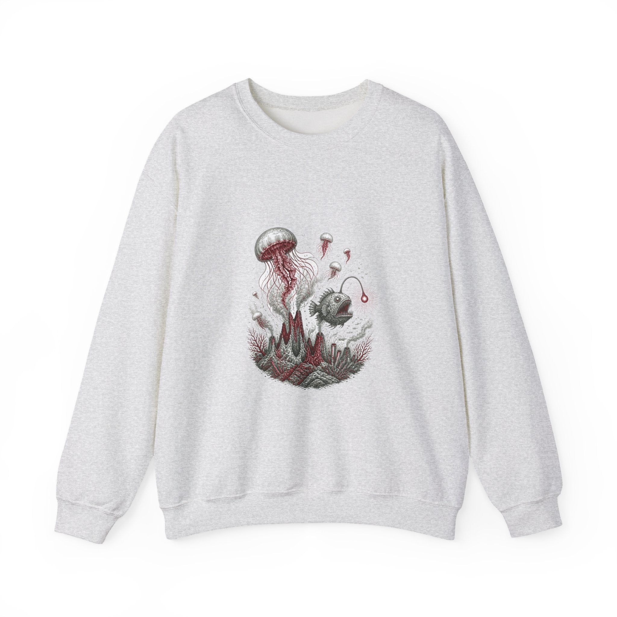 Matching Couple Sweatshirt - Coral Reef & Deep Sea Matching Couple Comfort Colors Crew Hand-Drawn Art His Hers Anniversary Gift - Design B