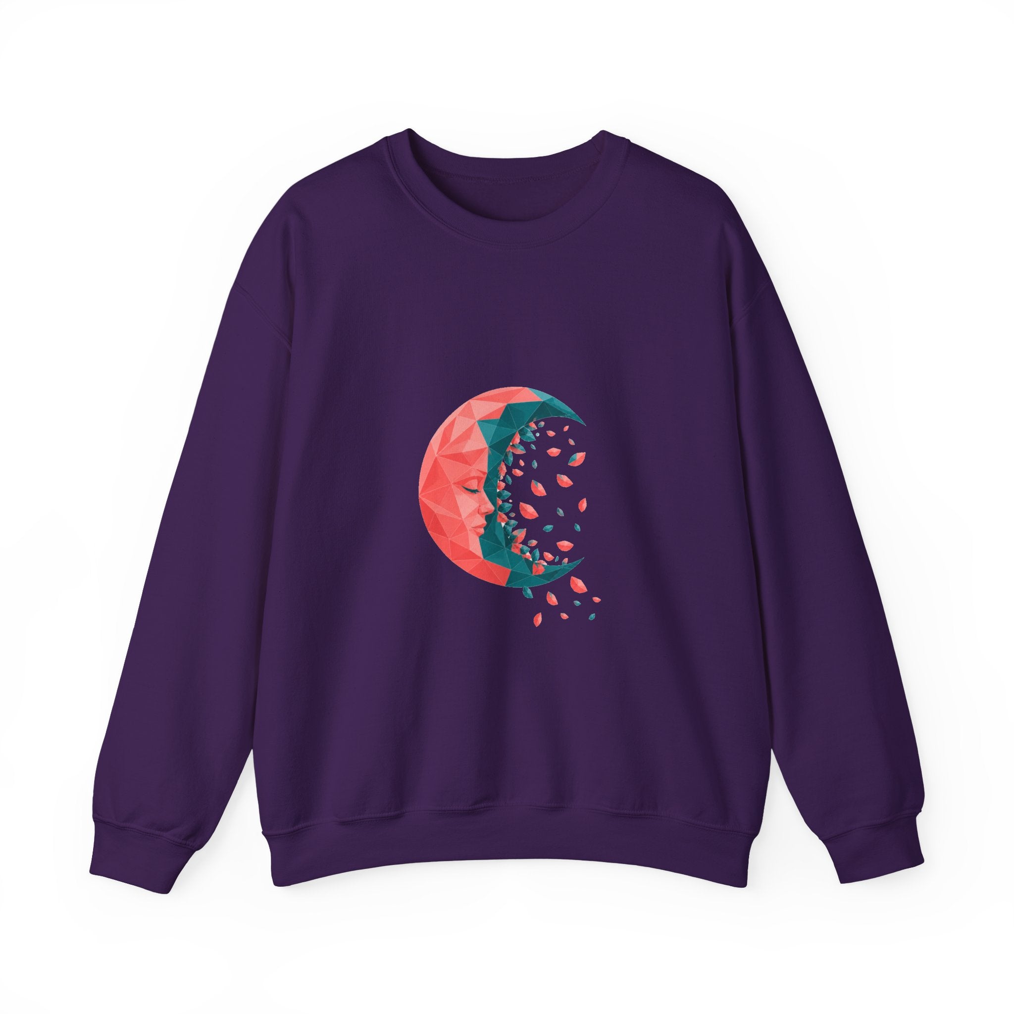 Matching Couple Sweatshirt - Waxing & Waning Moon Matching Couple Crewneck Sweatshirt Geometric Art His Hers Couple Gift - Design B