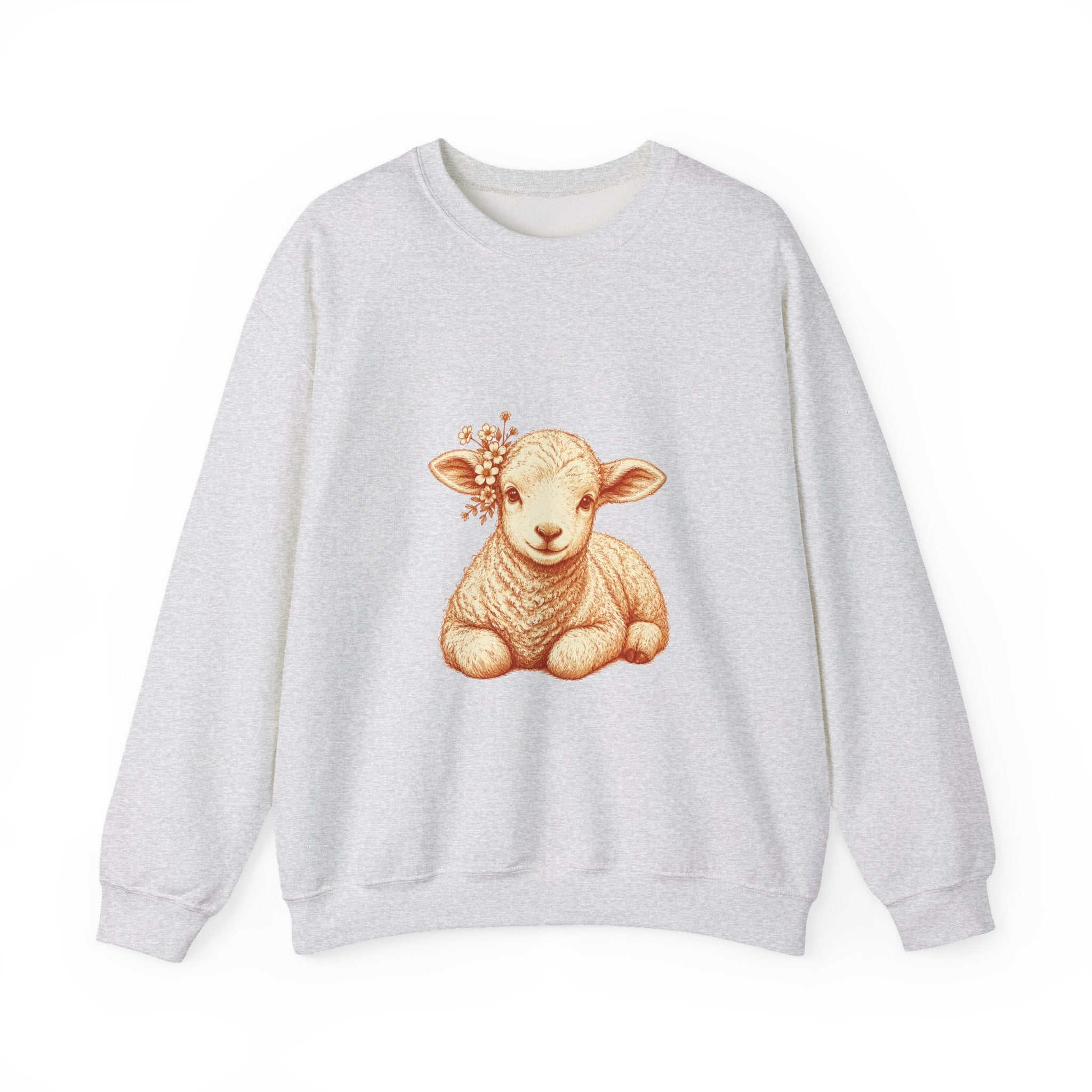 Matching Couple Sweatshirt - Lion & Lamb Matching Couple Comfort Colors Crew Hand-Drawn Art His Hers Anniversary Gift - Design B