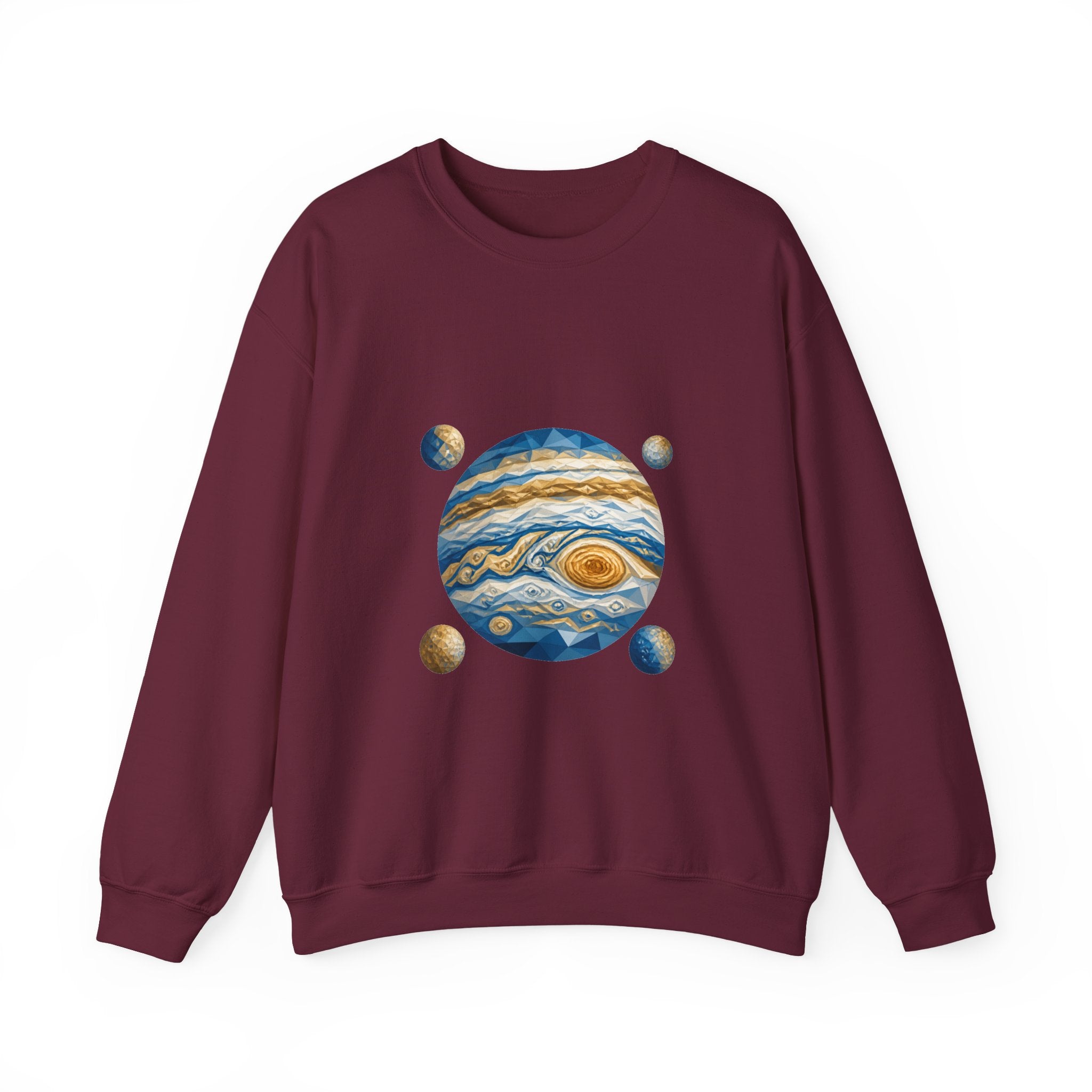 Matching Couple Sweatshirt - Saturn & Jupiter Matching Couple Premium Fleece Sweatshirt Geometric Art His Hers Love Gift - Design B