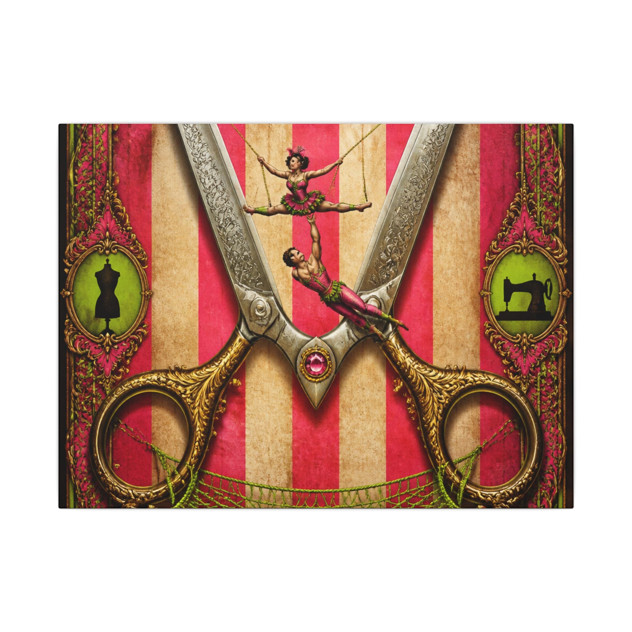 Giant Scissors Trapeze Wall Art Canvas 24×36 Baroque Studio Decor Maximalist Print