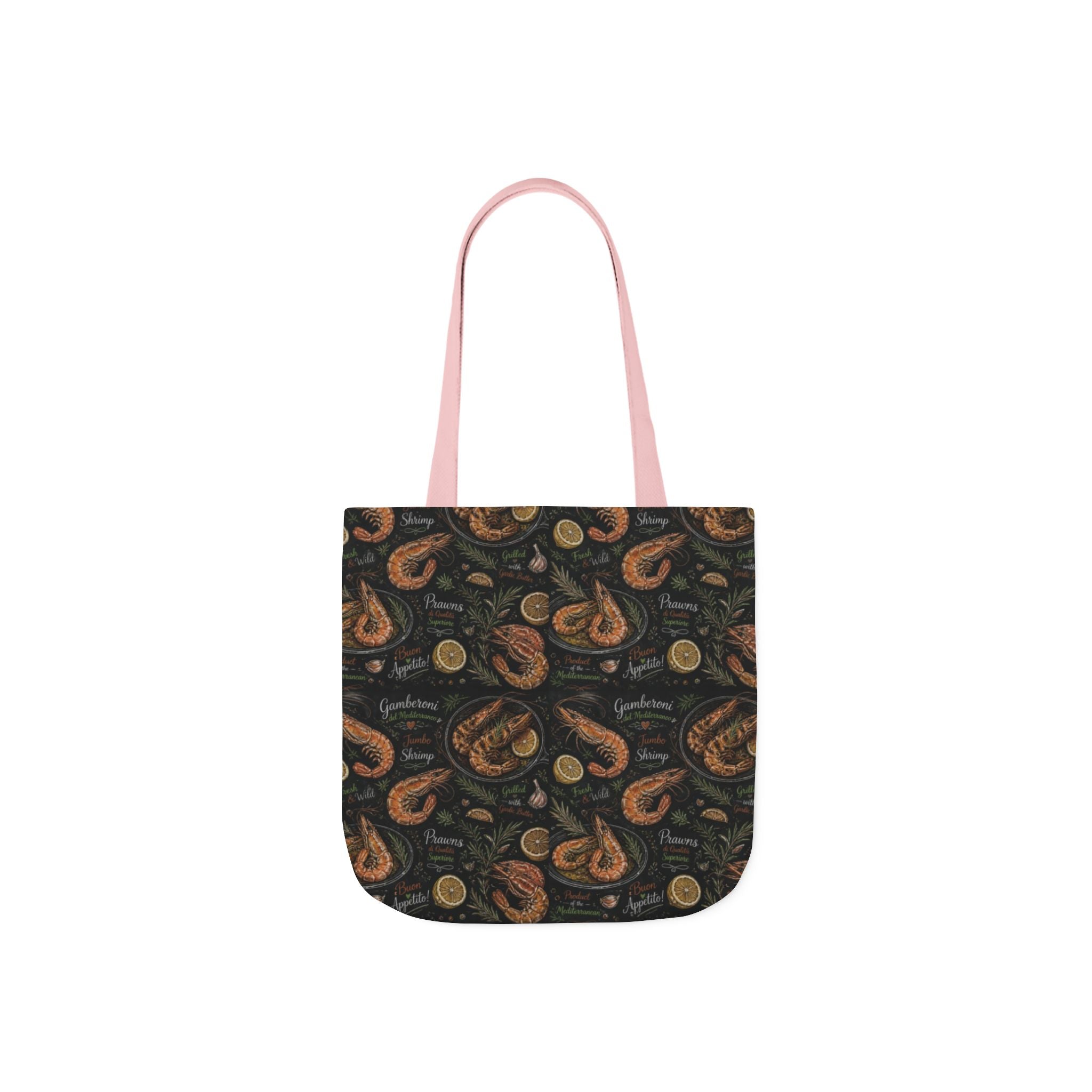 Mediterranean Shrimp Canvas Tote Bag Mediterranean Kitchen Chalk Art Design Italian Cottagecore Gift