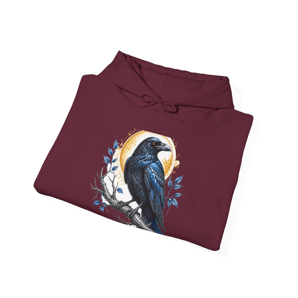 Matching Couple Sweatshirt - Raven & Swan Matching Couple Hooded Sweatshirt Hand-Drawn Art His Hers Best Friend Gift - Design A