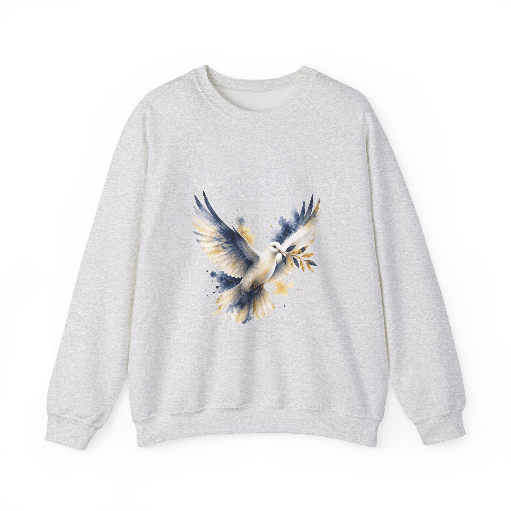 Matching Couple Sweatshirt - Wolf & Dove Matching Couple Comfort Colors Crew Watercolor Art His Hers Birthday Gift - Design B