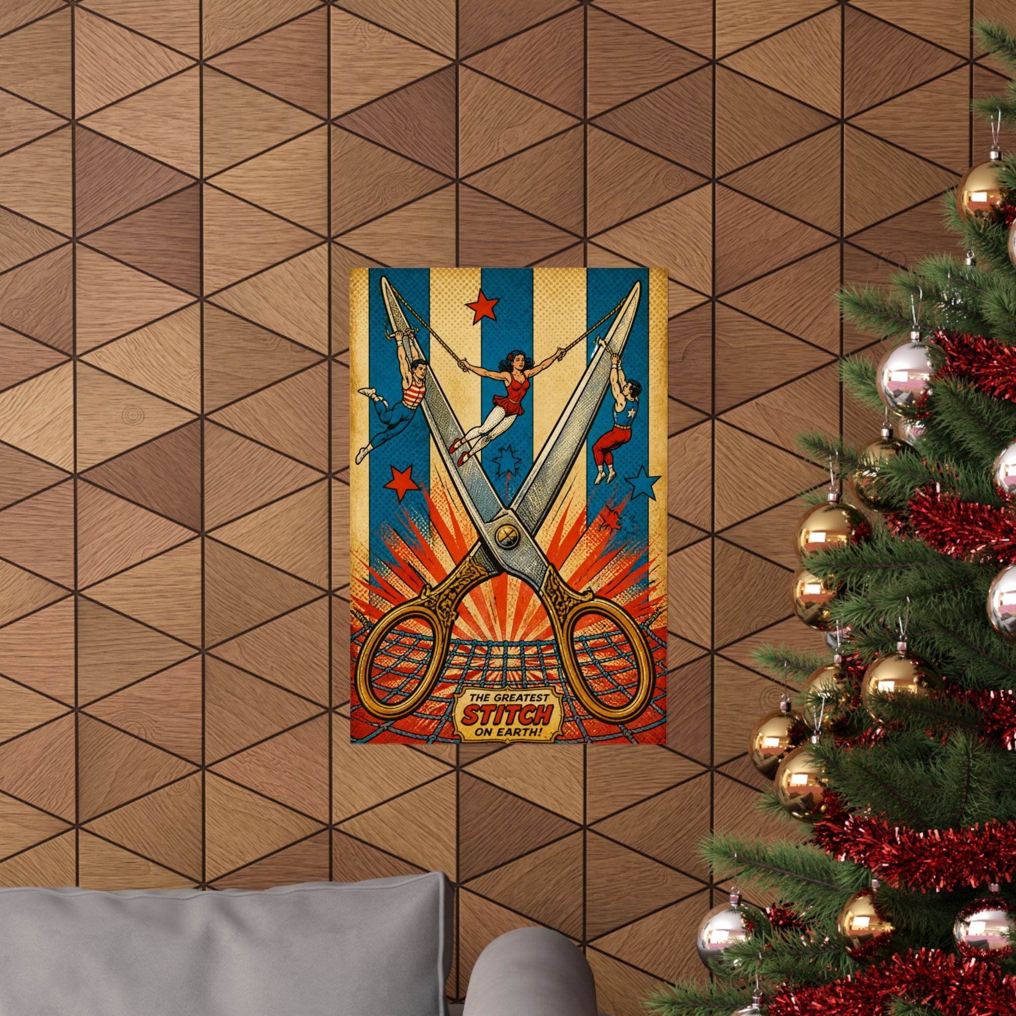 Giant Scissors Trapeze Wall Art Poster 18×24 Pop Art Living Room Decor Maximalist Print