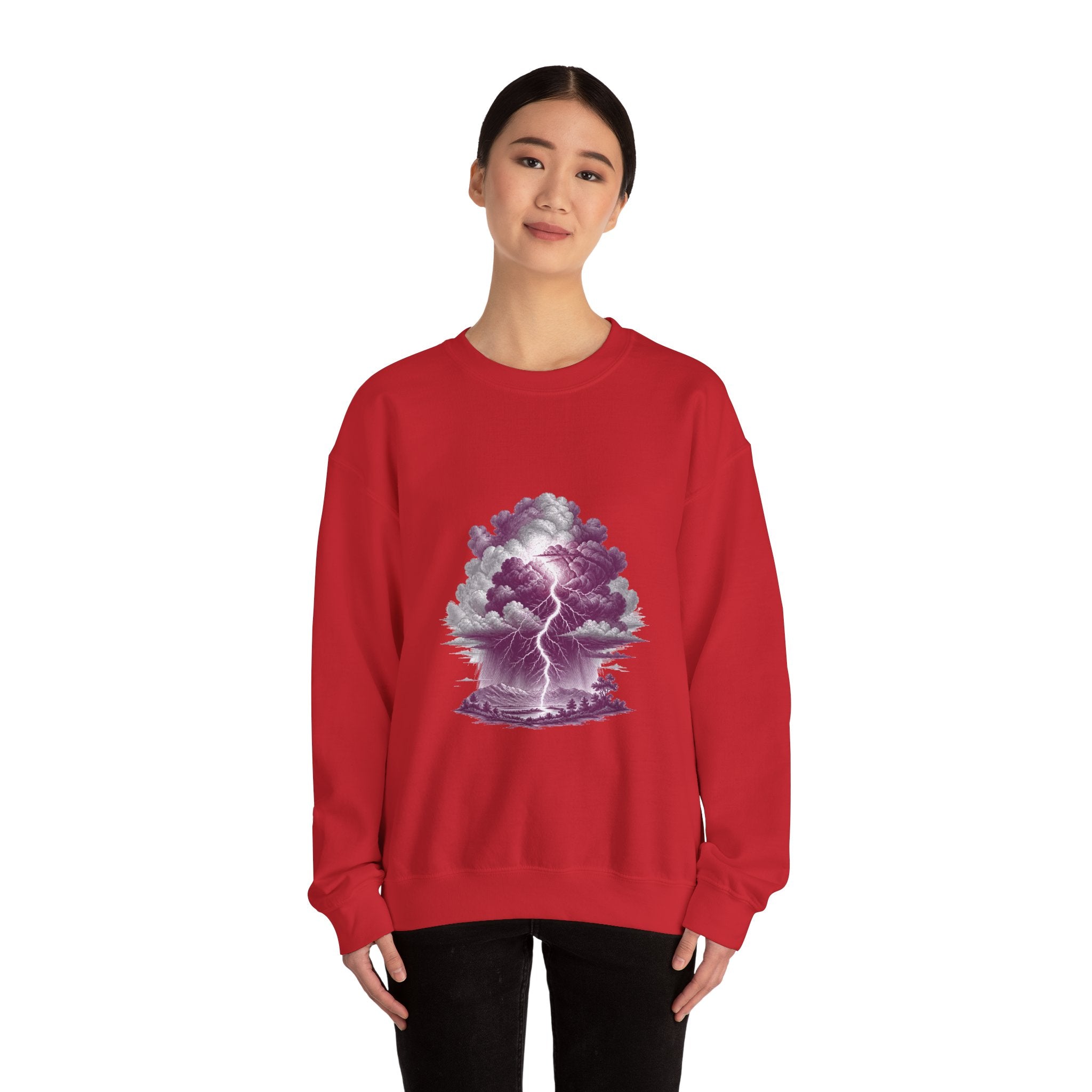 Matching Couple Sweatshirt - Storm & Rainbow Matching Couple Crewneck Sweatshirt Vintage Art His Hers Wedding Gift - Design A