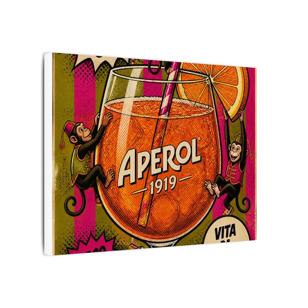Aperol Spritz Monkeys Wall Art Canvas 16×20 Pop Art Living Room Decor Maximalist Print