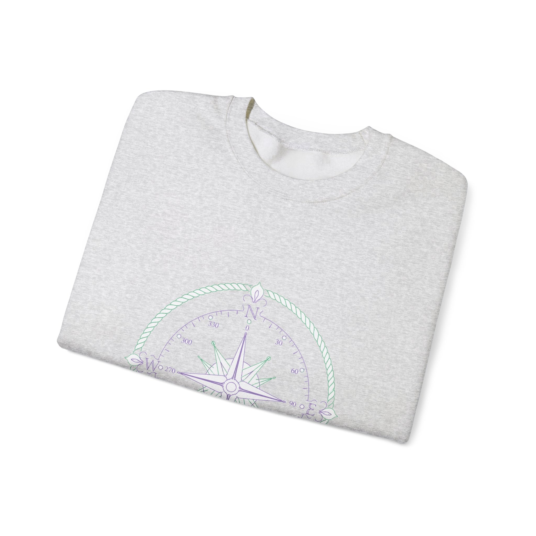 Matching Couple Sweatshirt - Compass North & South Matching Couple Crewneck Sweatshirt Minimalist Art His Hers Valentine Gift - Design A