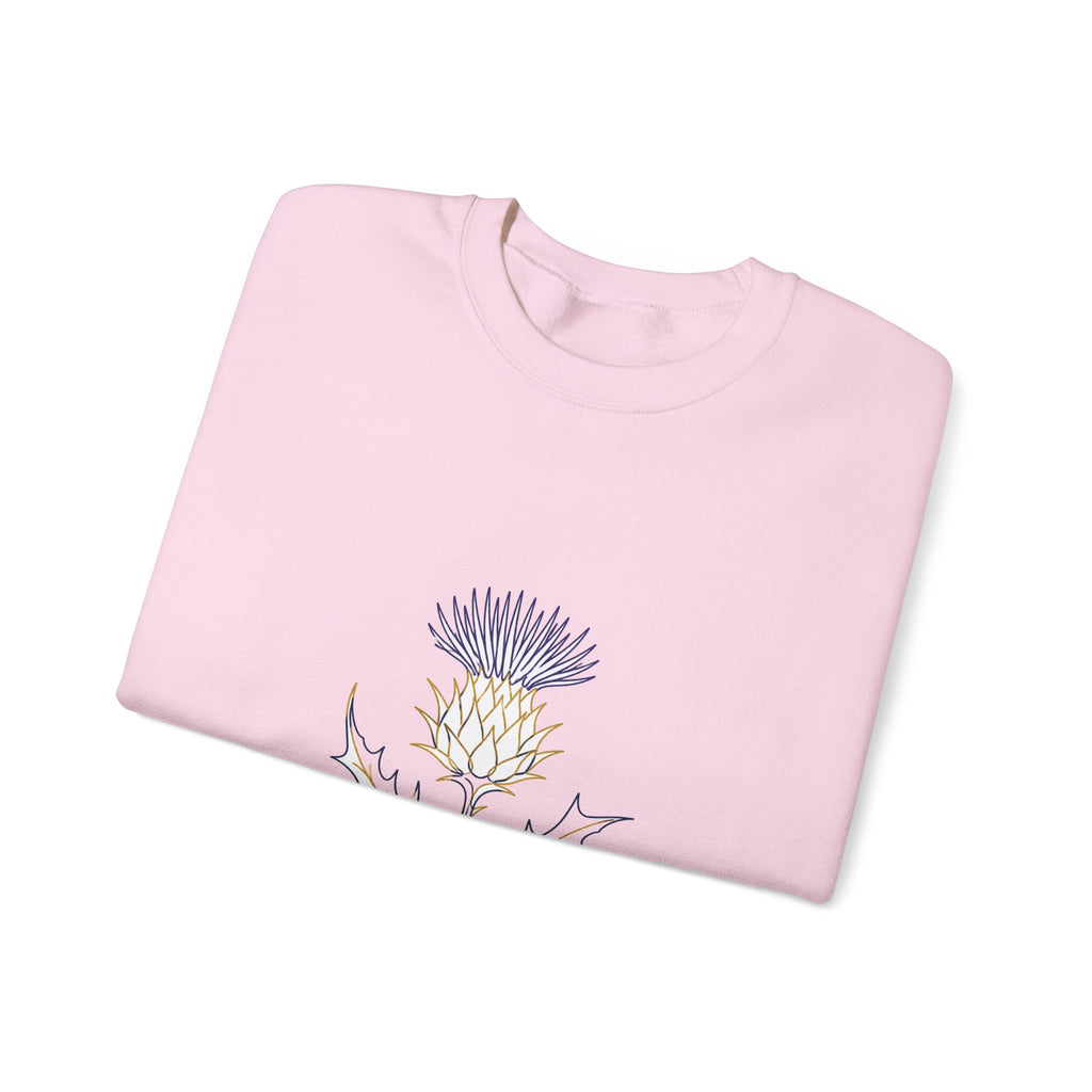Matching Couple Sweatshirt - Lavender & Thistle Matching Couple Comfort Colors Crew Minimalist Art His Hers Christmas Gift - Design B