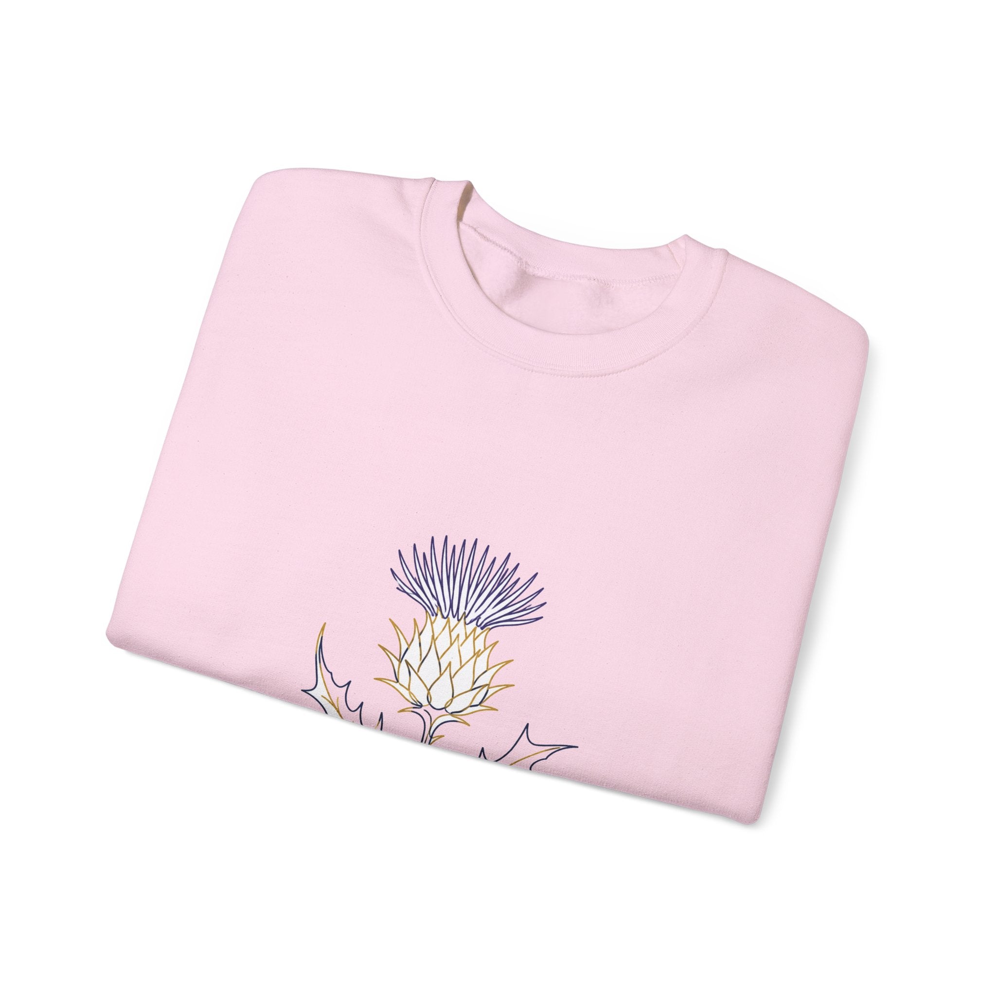 Matching Couple Sweatshirt - Lavender & Thistle Matching Couple Comfort Colors Crew Minimalist Art His Hers Christmas Gift - Design B