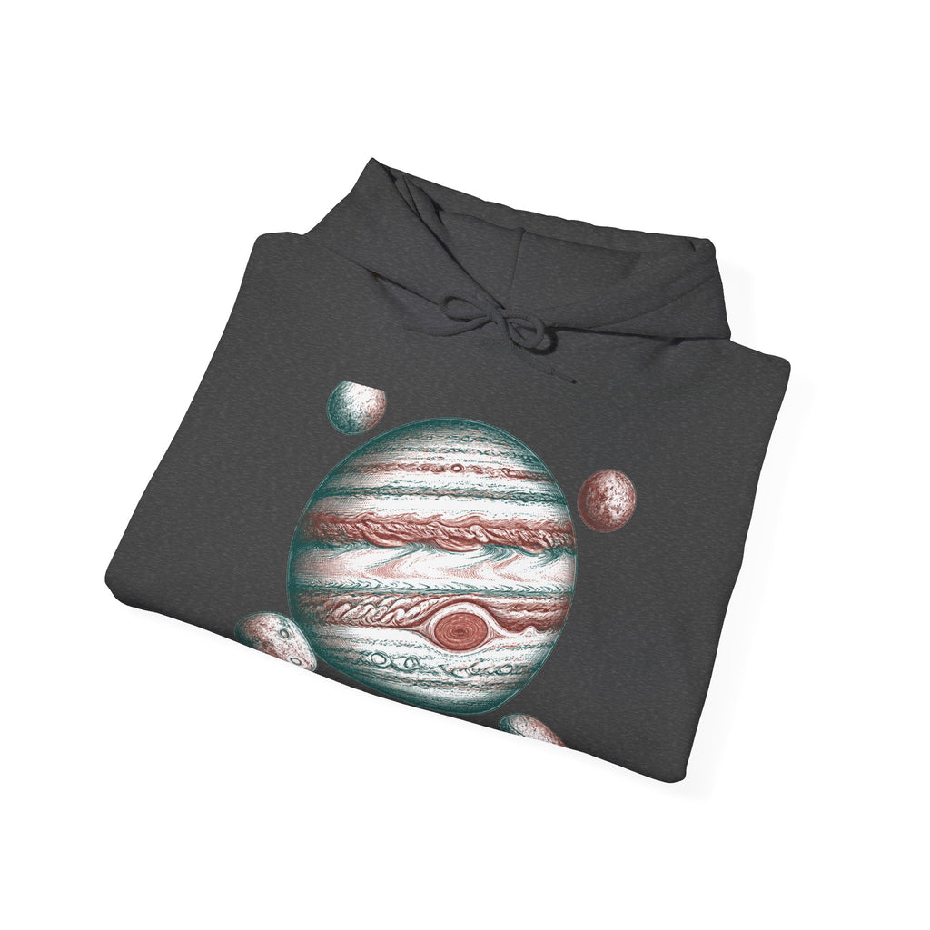 Matching Couple Sweatshirt - Saturn & Jupiter Matching Couple Hooded Sweatshirt Hand-Drawn Art His Hers Best Friend Gift - Design B