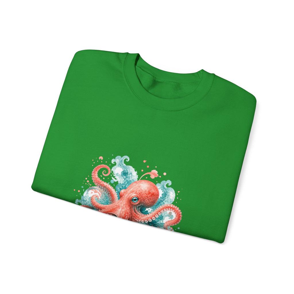 Matching Couple Sweatshirt - Octopus & Jellyfish Matching Couple Premium Fleece Sweatshirt Watercolor Art His Hers Birthday Gift - Design A