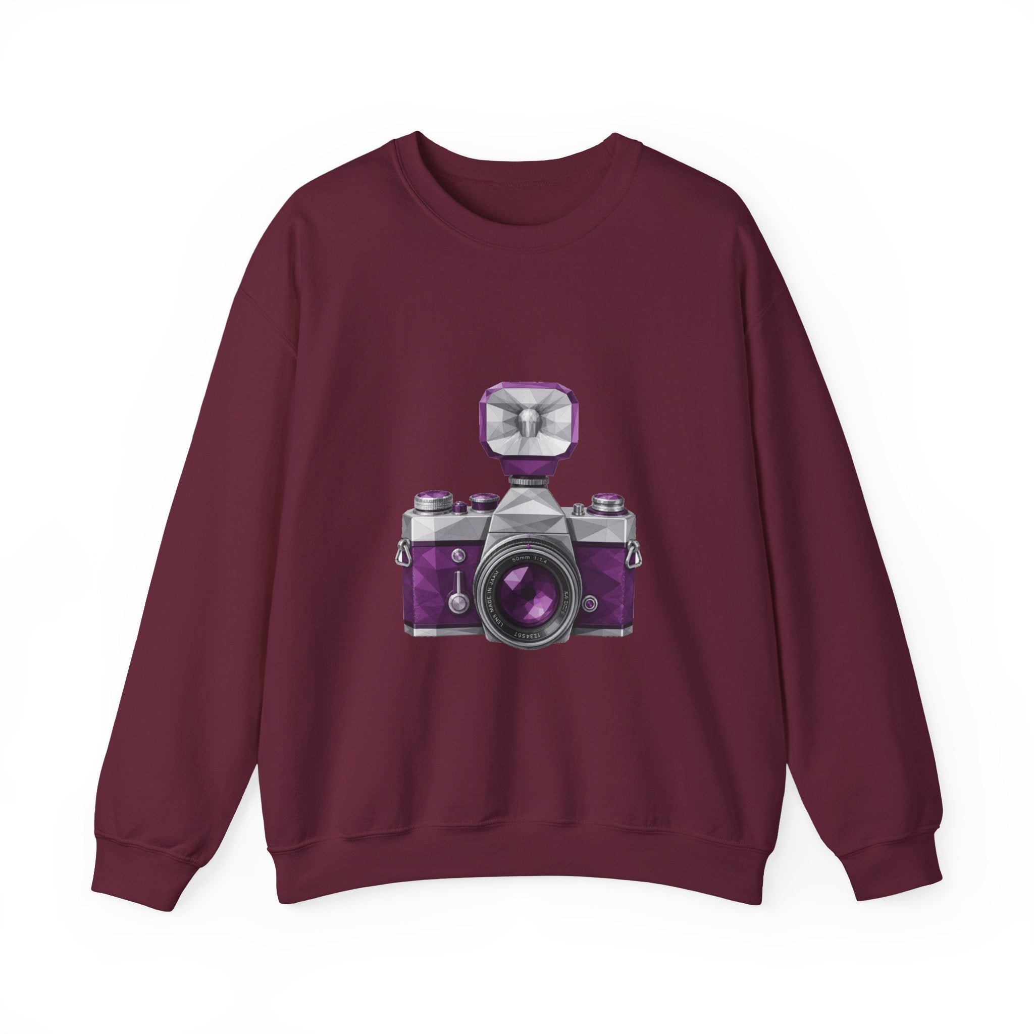 Matching Couple Sweatshirt - Camera & Film Matching Couple Premium Fleece Sweatshirt Geometric Art His Hers Love Gift - Design A