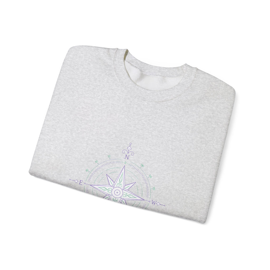 Matching Couple Sweatshirt - Compass North & South Matching Couple Crewneck Sweatshirt Minimalist Art His Hers Valentine Gift - Design B