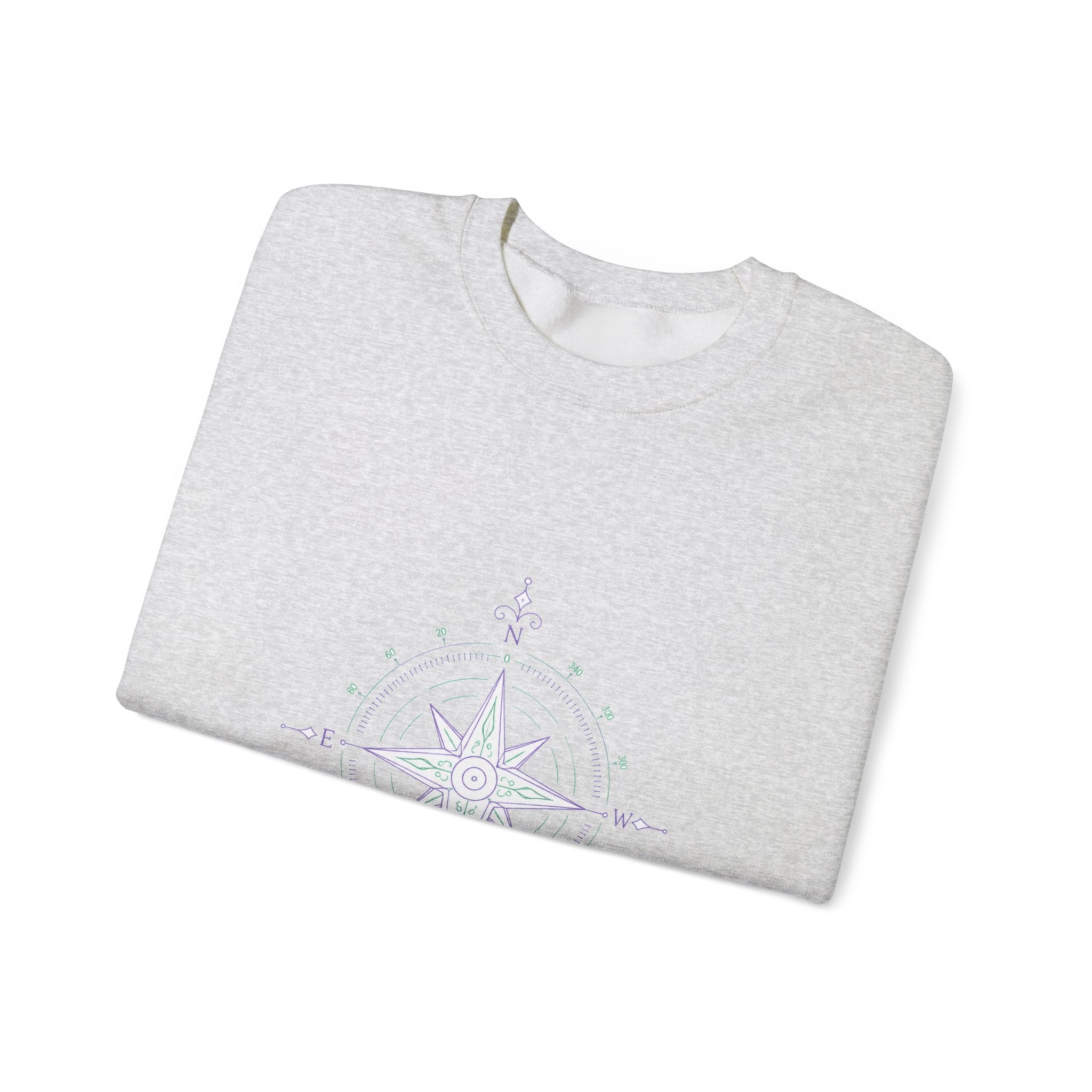 Matching Couple Sweatshirt - Compass North & South Matching Couple Crewneck Sweatshirt Minimalist Art His Hers Valentine Gift - Design B