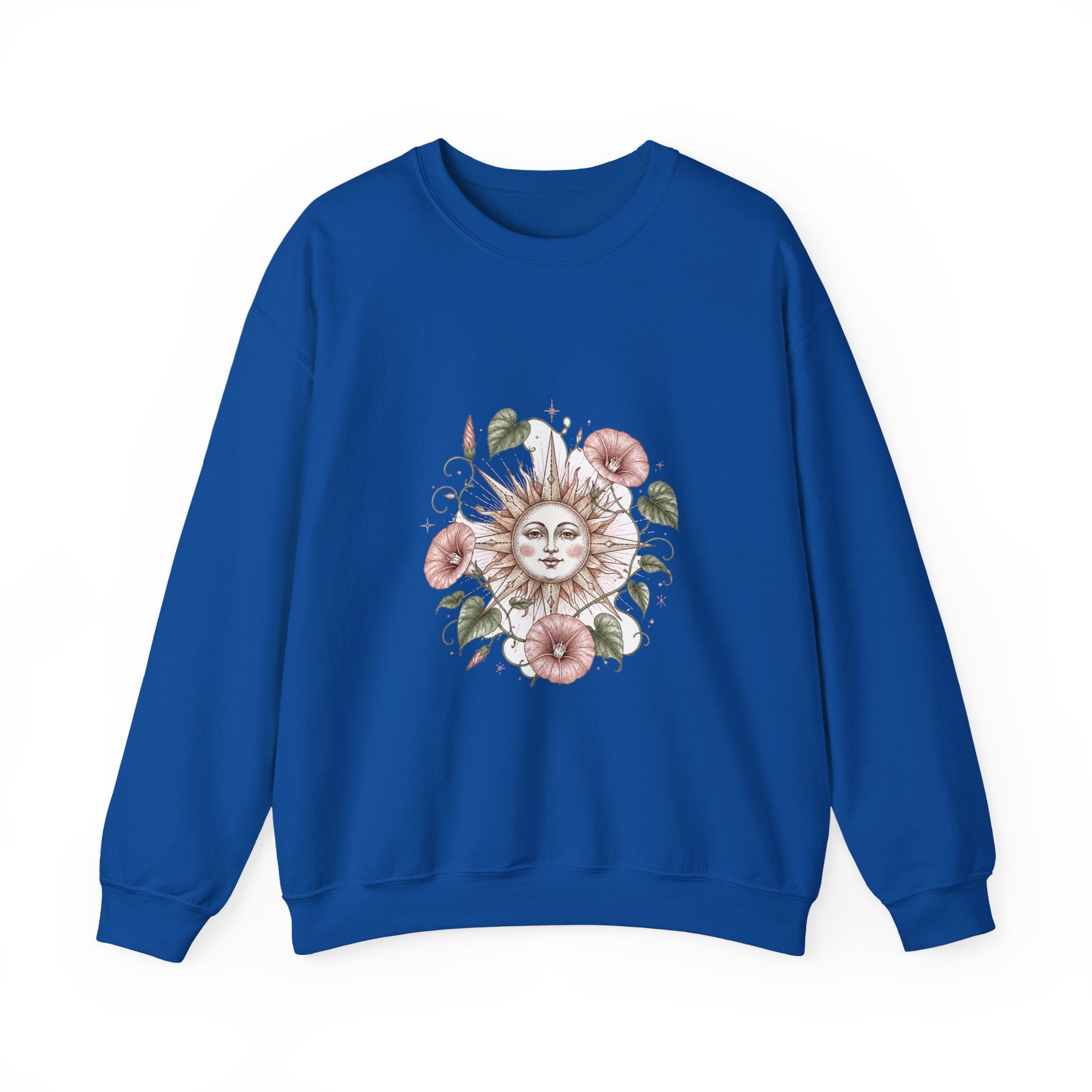 Matching Couple Sweatshirt - Sun & Moon Matching Couple Premium Fleece Sweatshirt Hand-Drawn Art His Hers Anniversary Gift - Design B