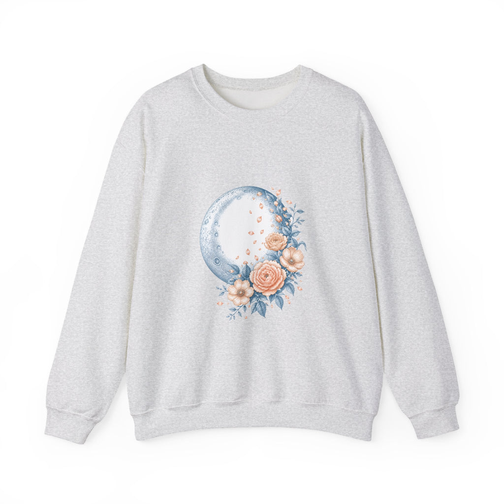 Matching Couple Sweatshirt - Waxing & Waning Moon Matching Couple Crewneck Sweatshirt Vintage Art His Hers Wedding Gift - Design B