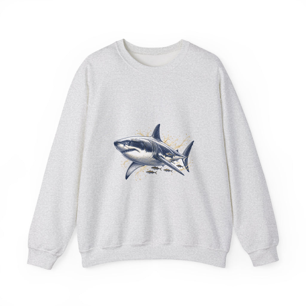 Matching Couple Sweatshirt - Shark & Dolphin Matching Couple Comfort Colors Crew Hand-Drawn Art His Hers Anniversary Gift - Design A
