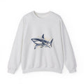 Matching Couple Sweatshirt - Shark & Dolphin Matching Couple Comfort Colors Crew Hand-Drawn Art His Hers Anniversary Gift - Design A
