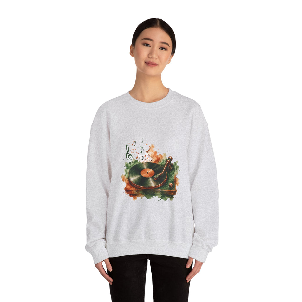 Matching Couple Sweatshirt - Vinyl & Cassette Matching Couple Premium Fleece Sweatshirt Watercolor Art His Hers Birthday Gift - Design A