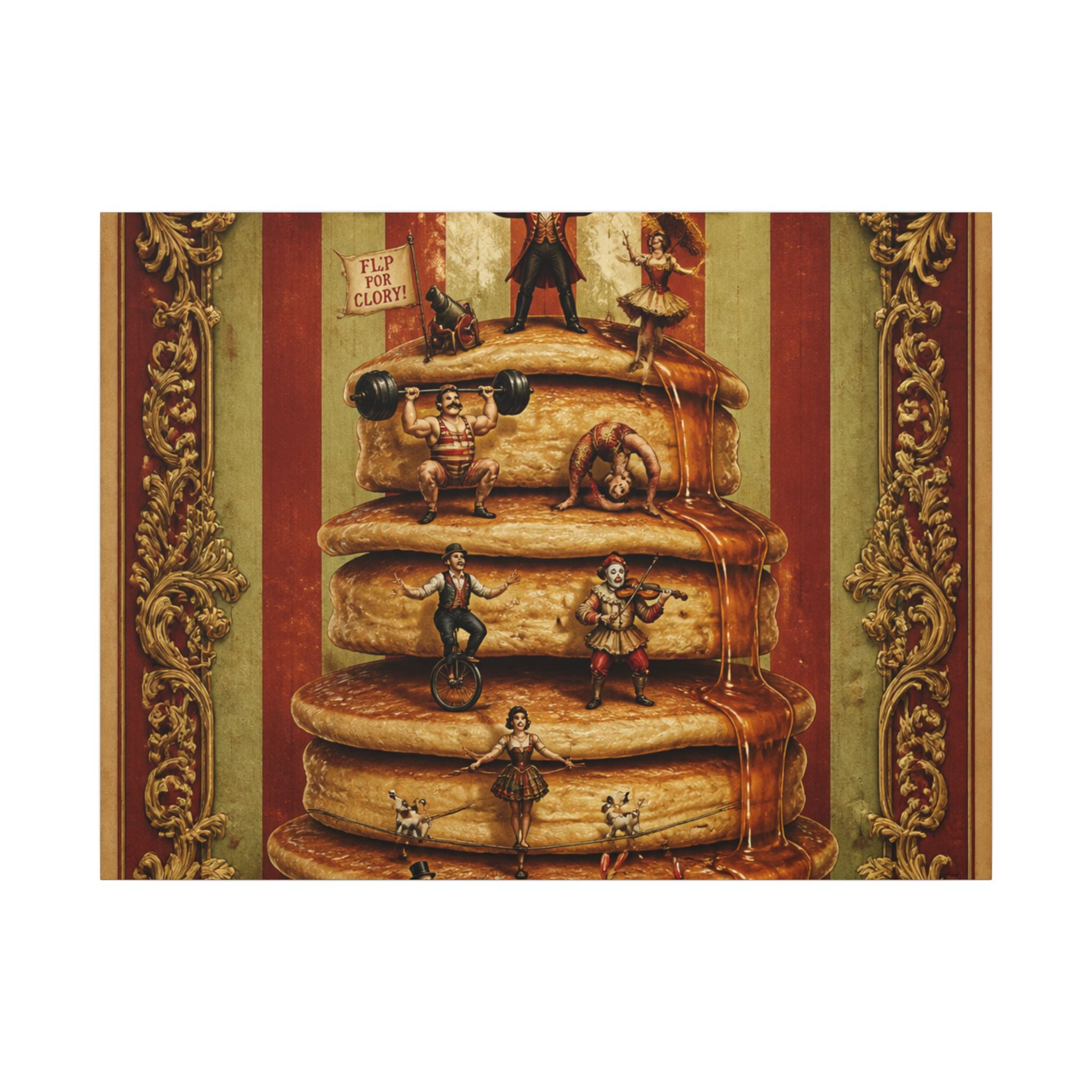Pancake Stack Platform Wall Art Canvas 16×20 Baroque Home Office Decor Maximalist Print