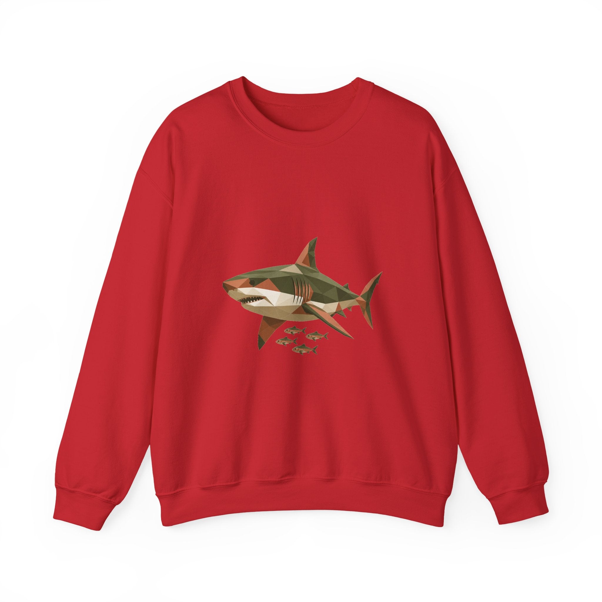 Matching Couple Sweatshirt - Shark & Dolphin Matching Couple Crewneck Sweatshirt Geometric Art His Hers Couple Gift - Design A