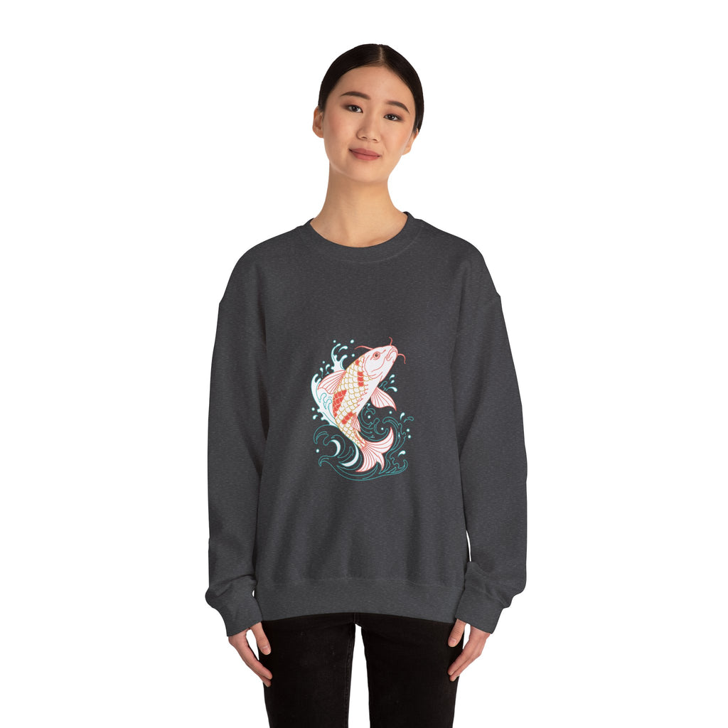 Matching Couple Sweatshirt - Koi Fish Yin Yang Matching Couple Premium Fleece Sweatshirt Minimalist Art His Hers Christmas Gift - Design A