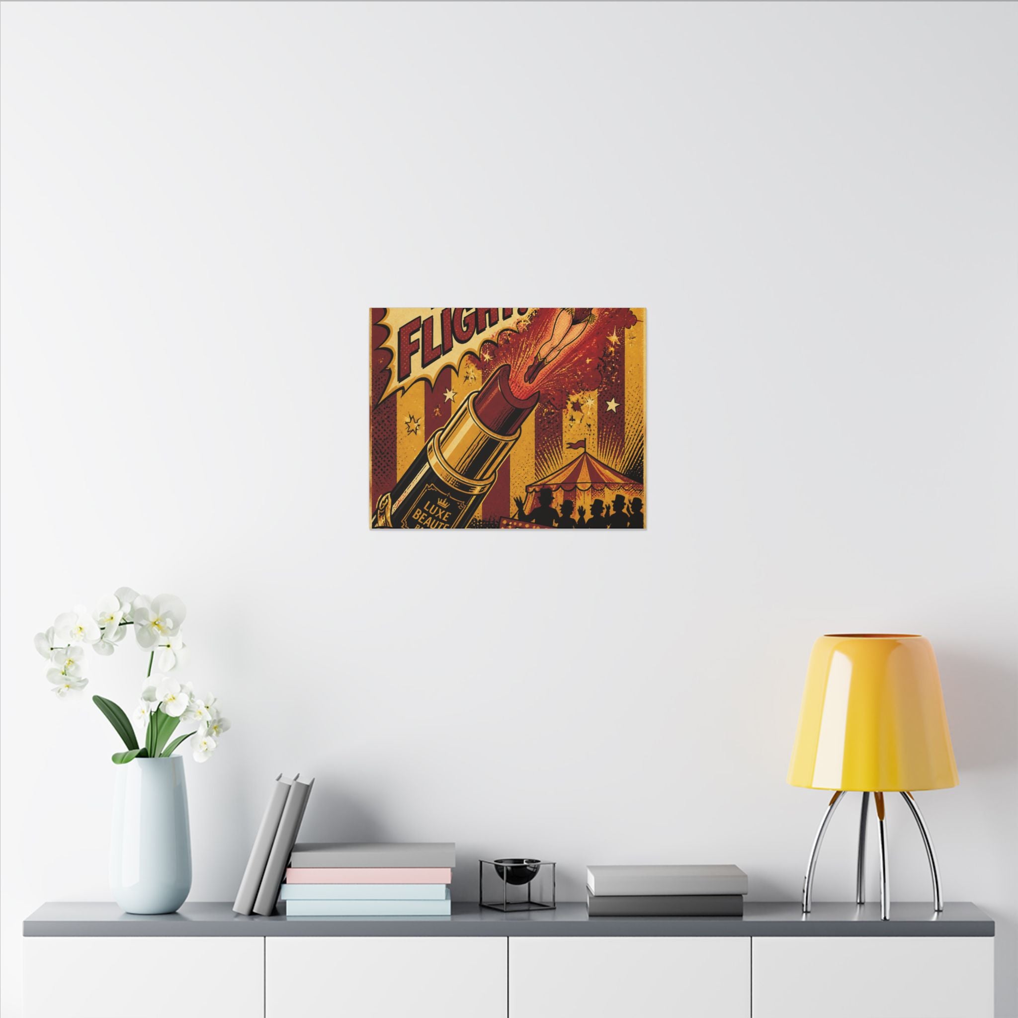 Lipstick Cannon Wall Art Canvas 24×36 Pop Art Restaurant Decor Maximalist Print