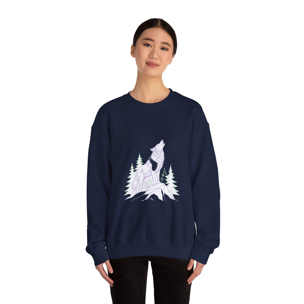 Matching Couple Sweatshirt - Wolf & Dove Matching Couple Premium Fleece Sweatshirt Minimalist Art His Hers Christmas Gift - Design A