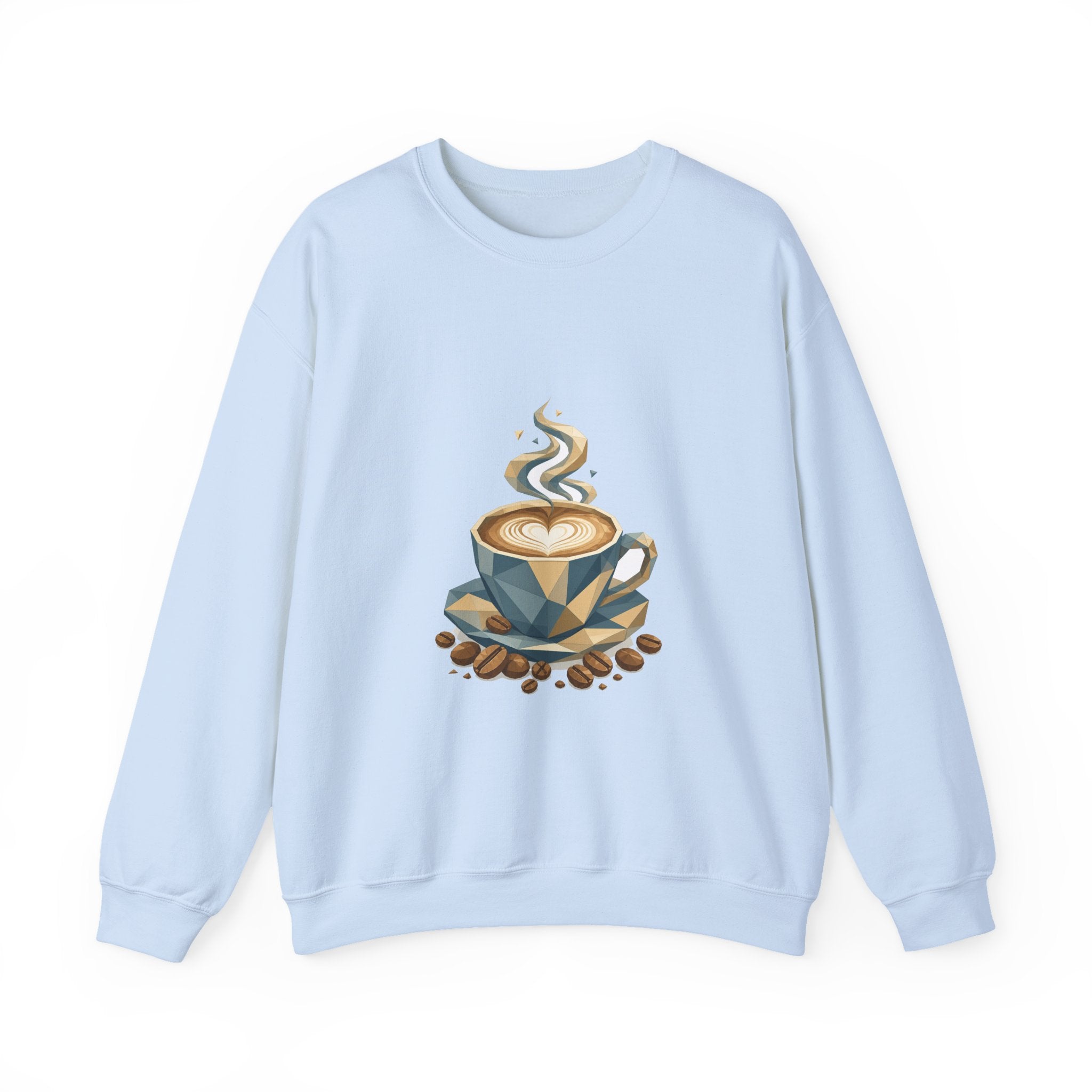 Matching Couple Sweatshirt - Coffee & Tea Matching Couple Premium Fleece Sweatshirt Geometric Art His Hers Love Gift - Design A