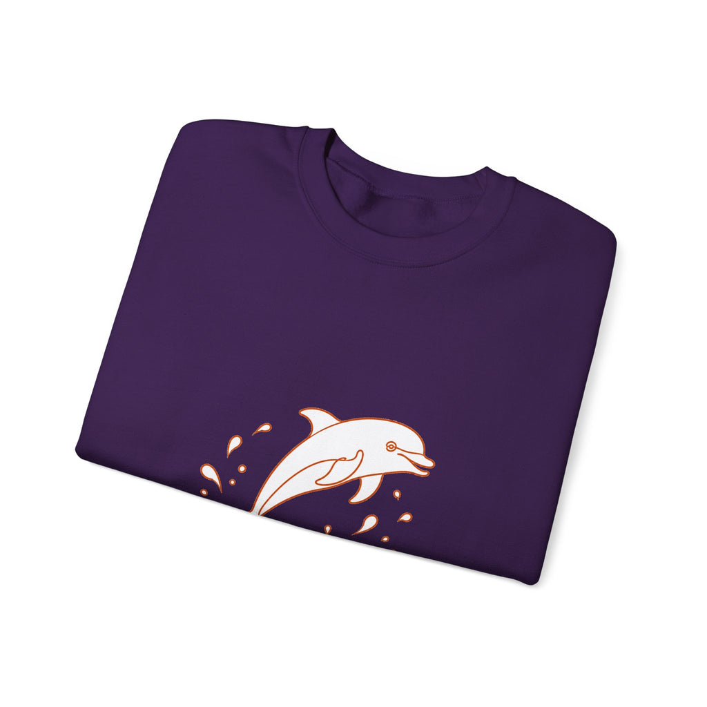 Matching Couple Sweatshirt - Shark & Dolphin Matching Couple Crewneck Sweatshirt Minimalist Art His Hers Valentine Gift - Design B