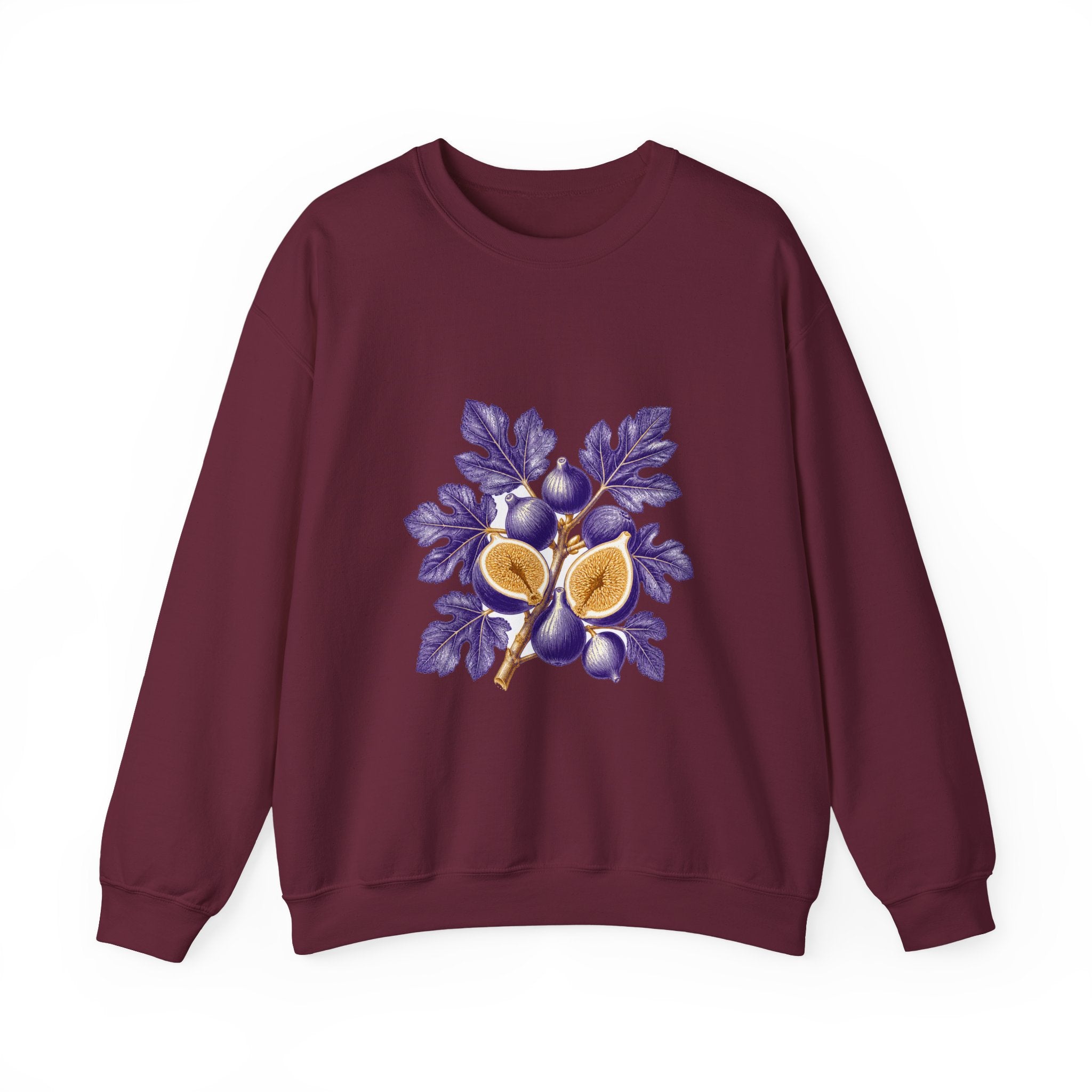 Matching Couple Sweatshirt - Olive Branch & Fig Matching Couple Premium Fleece Sweatshirt Vintage Art His Hers Honeymoon Gift - Design B