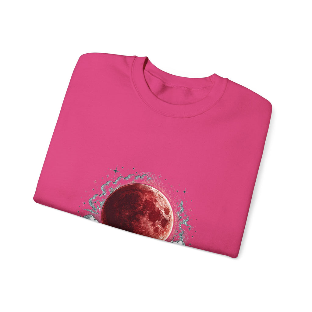 Matching Couple Sweatshirt - Solar & Lunar Eclipse Matching Couple Premium Fleece Sweatshirt Hand-Drawn Art His Hers Anniversary Gift - Design B